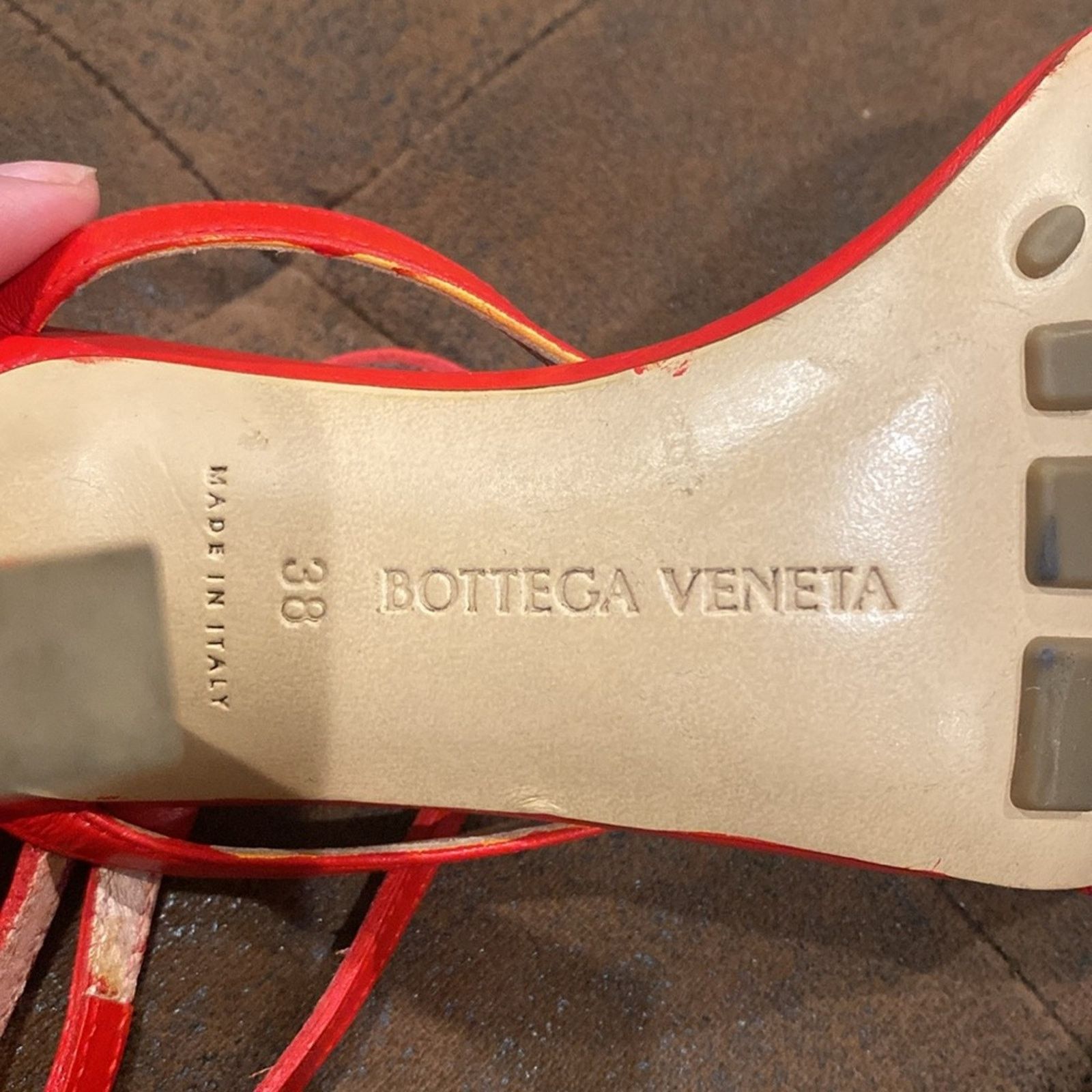 Bottega Veneta BOTTEGA VENETA Leather Stretch Toe Heels Red 38 Size US 8 / IT 38 - 8 Thumbnail