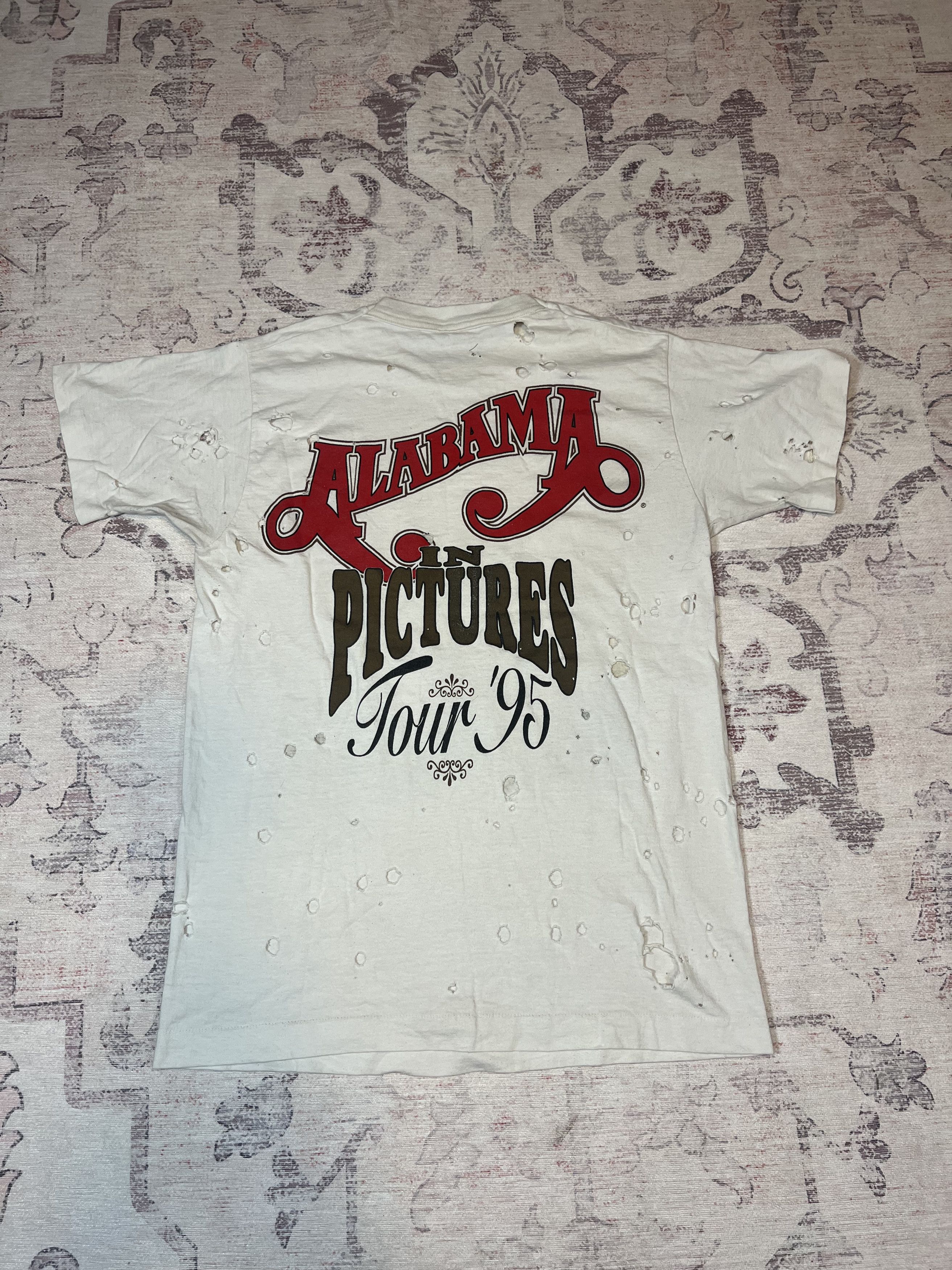 Band Tees Vintage 90's Thrashed Alabama Country Music Tour Band Tee Size US M / EU 48-50 / 2 - 2 Thumbnail