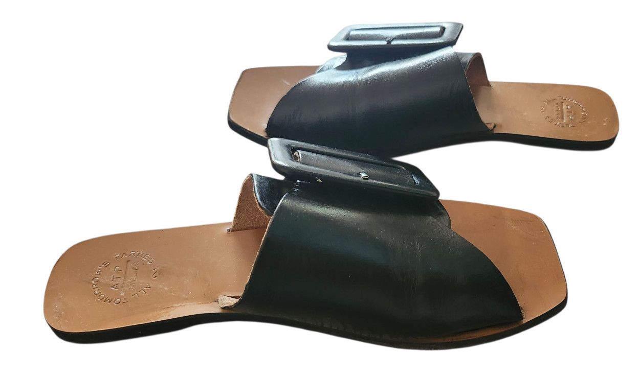 ATP Atelier ATP ATELIER Women's Ceci flat Sandals Black Size US 7.5 / IT 37.5 - 8 Thumbnail