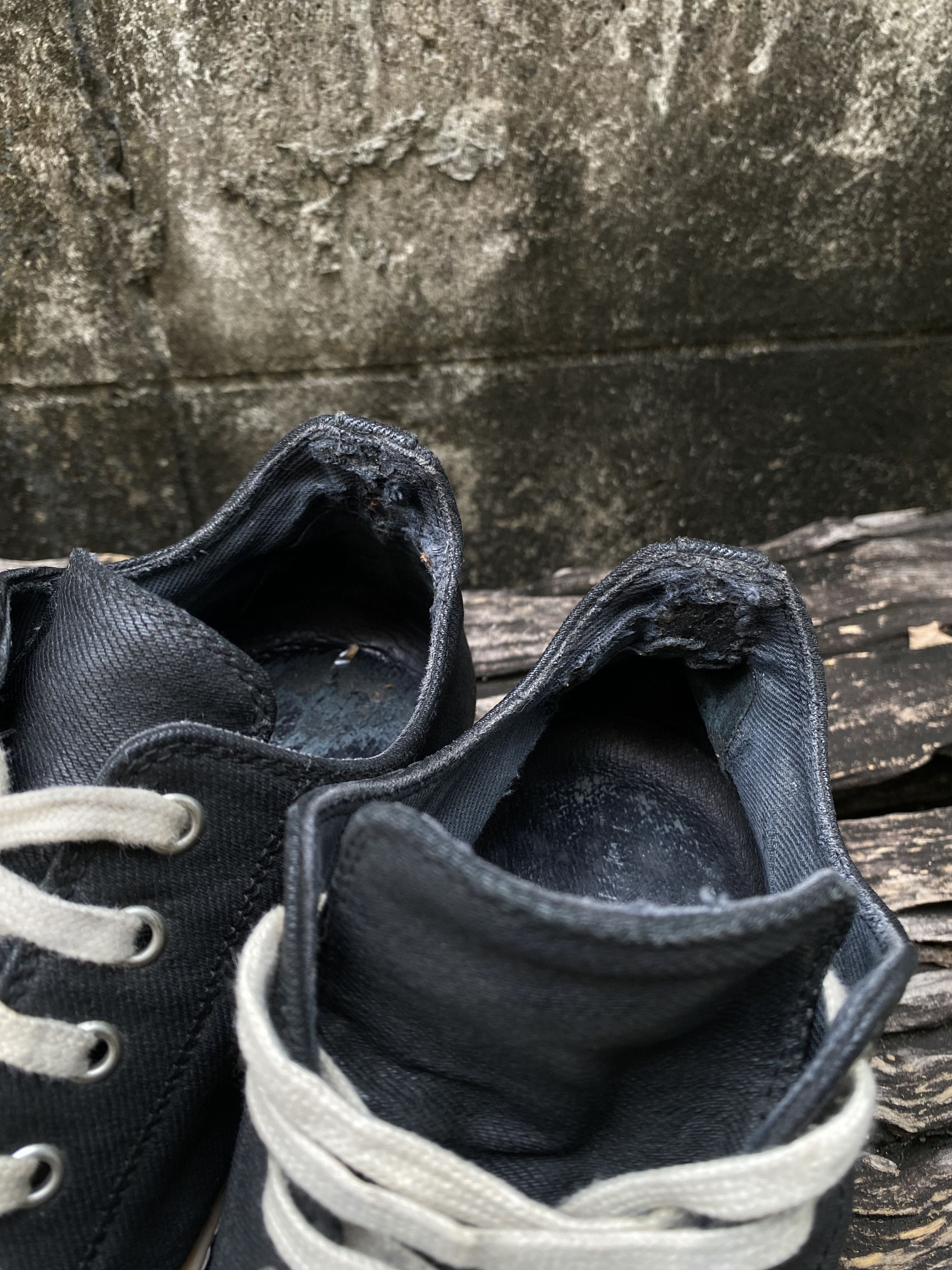 Rick Owens Drkshdw Rick Owens DRKSHDW Ramones Low Black Waxed Canvas Toe EU41.5 Size US 8.5 / EU 41-42 - 8 Thumbnail