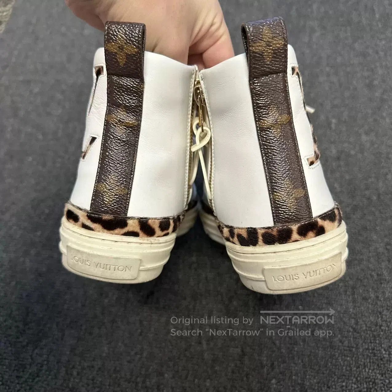 Louis Vuitton Louis Vuitton White Leopard Print Sneakers. Size US 5.5 / IT 35.5 - 3 Thumbnail