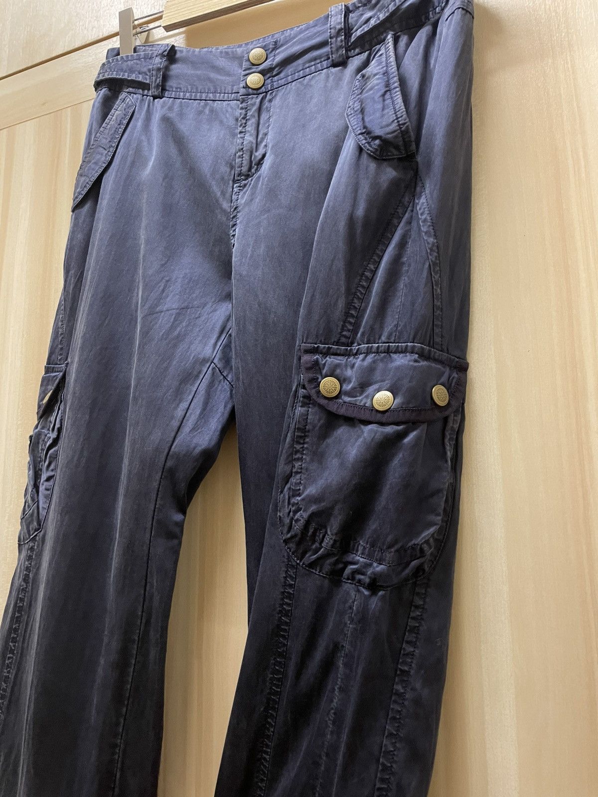 Japanese Brand Gallarda Galante Cotton Silk Cargo Jogger Pants Size 29" - 6 Thumbnail