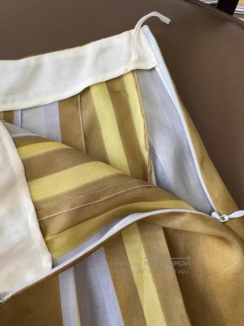 Prada Prada Yellow, brown and white three-colour striped silk sk Size 26" / US 2 / IT 38 - 3 Thumbnail