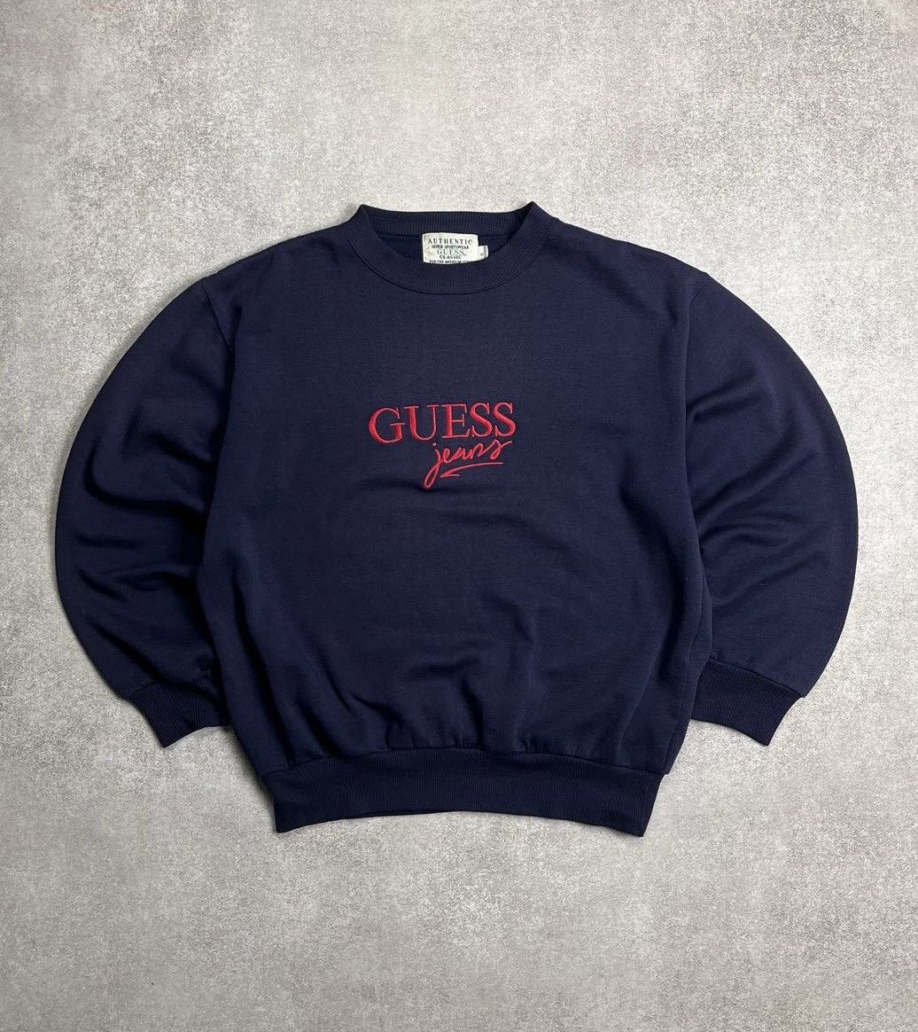 Guess × Vintage VINTAGE 90’s GUESS JEANS BIG LOGO EMBROIDERY SWEATSHIRT Y2K Size US S / EU 44-46 / 1 - 1 Thumbnail