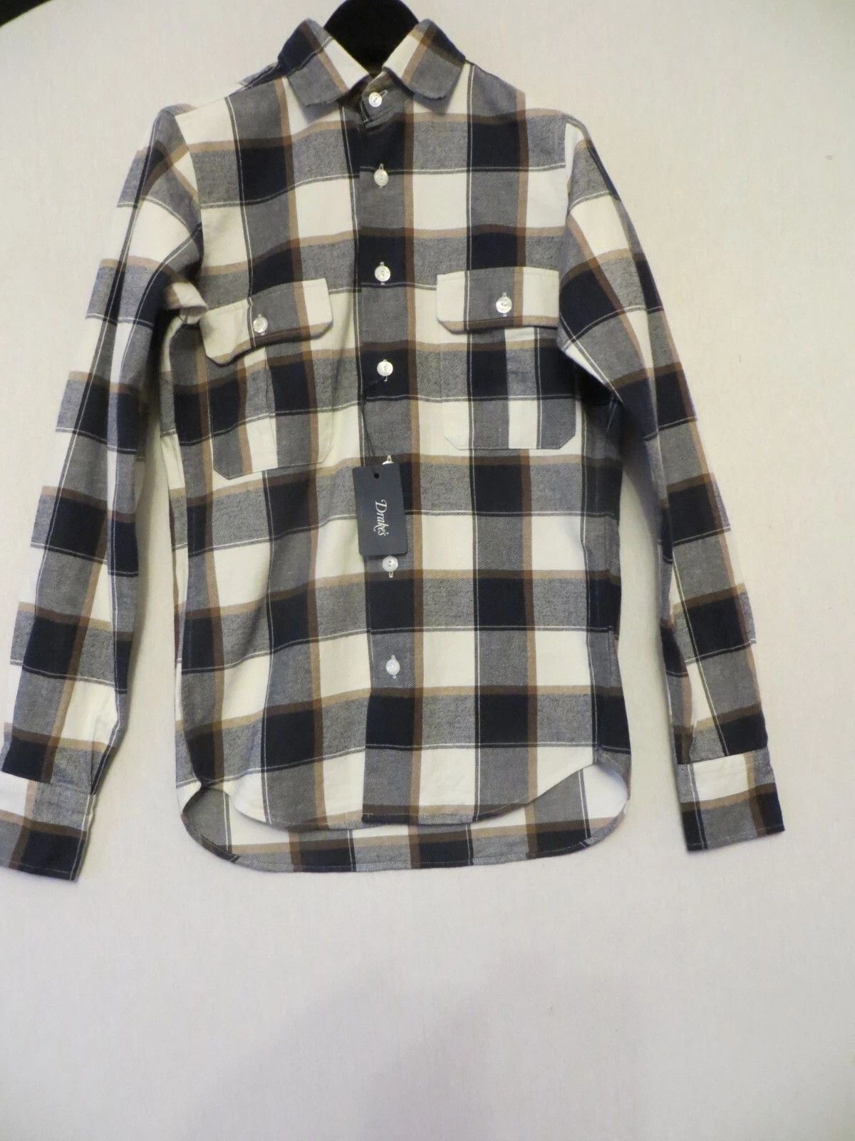 Drake's CHECKED LONG SLEEVE SHIRT Size US XS / EU 42 / 0 - 3 Thumbnail