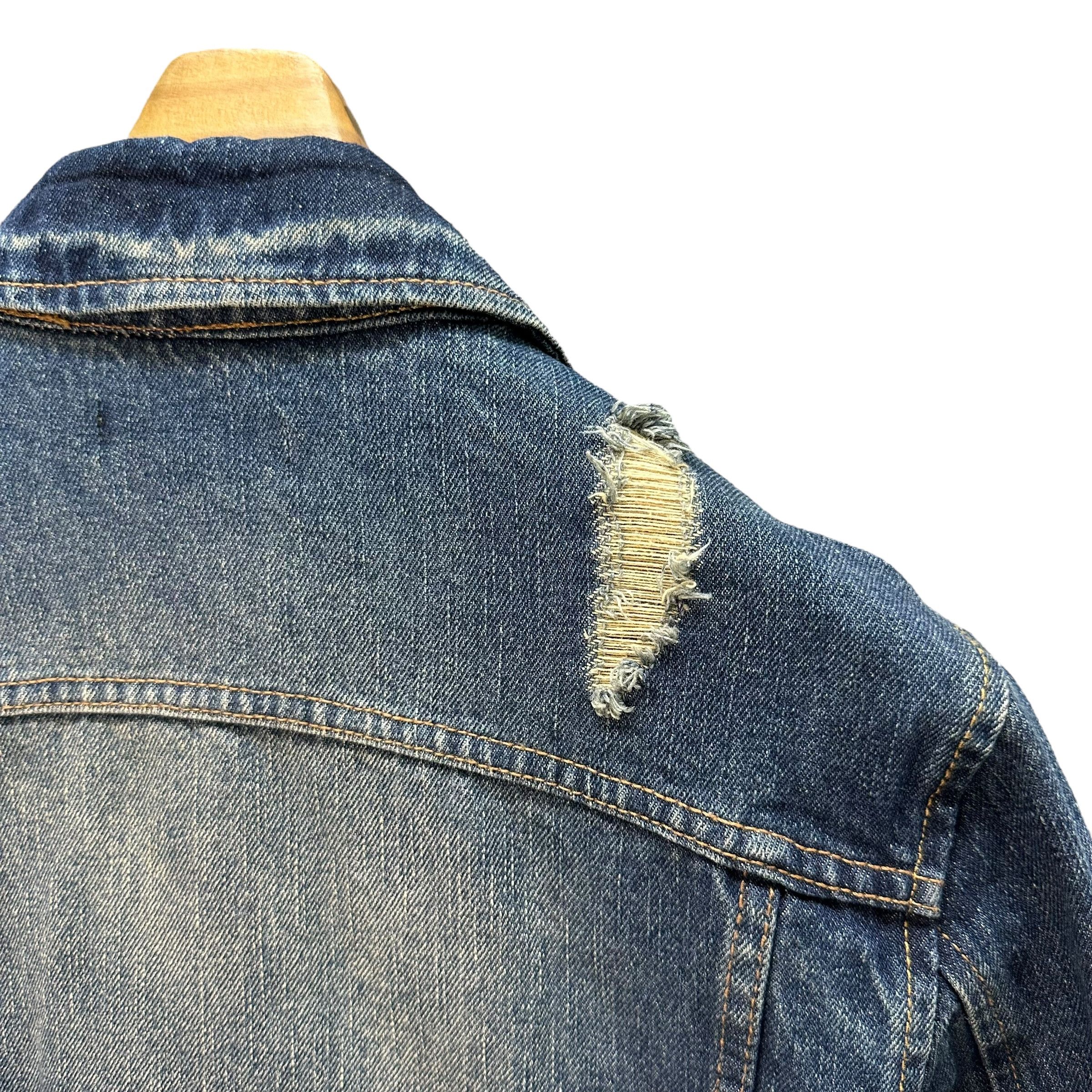 Japanese Brand Berning Sho Black Label Double Collar Denim Jacket #A27-0620 Size US M / EU 48-50 / 2 - 13 Thumbnail
