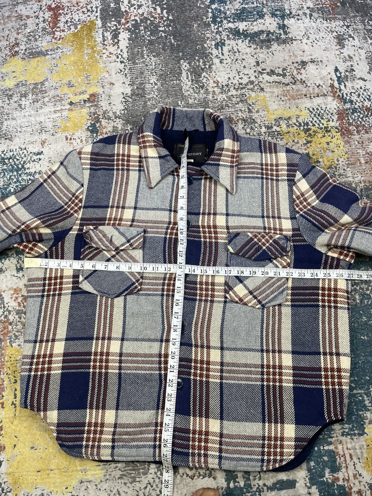 JCPenney Vtg JCpenny Plaid Melton Wool Button Down Overshirt Jacket Size US XL / EU 56 / 4 - 13 Thumbnail