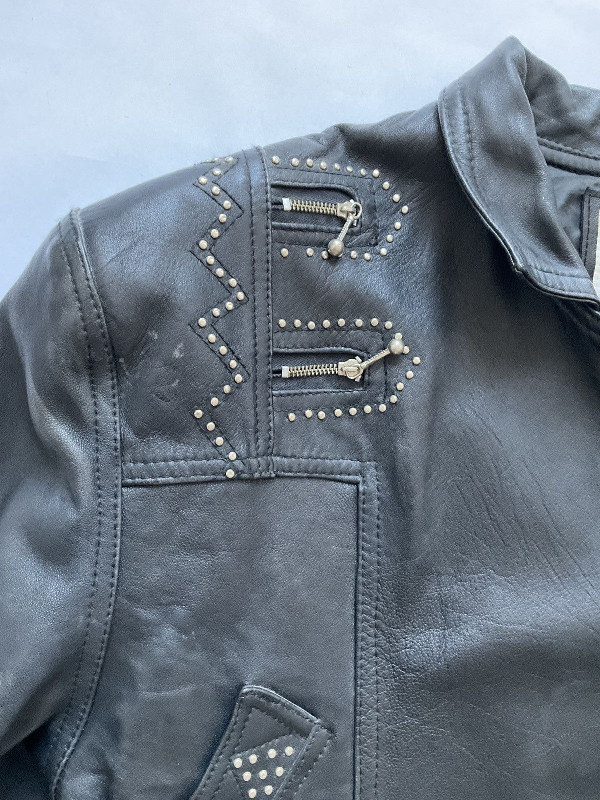 Vintage Vintage leather jacket with studs Size M / US 6-8 / IT 42-44 - 5 Thumbnail