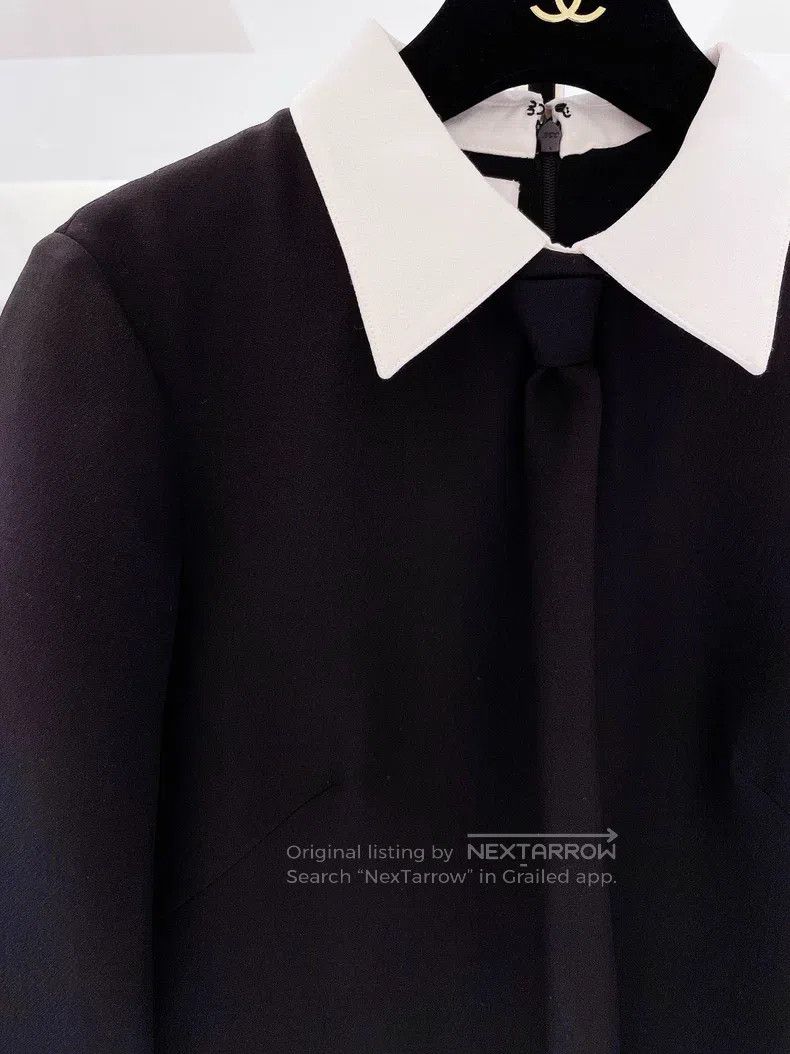 Valentino Valentino Classic black and white fake tie long-sleeved dr Size S / US 4 / IT 40 - 3 Thumbnail