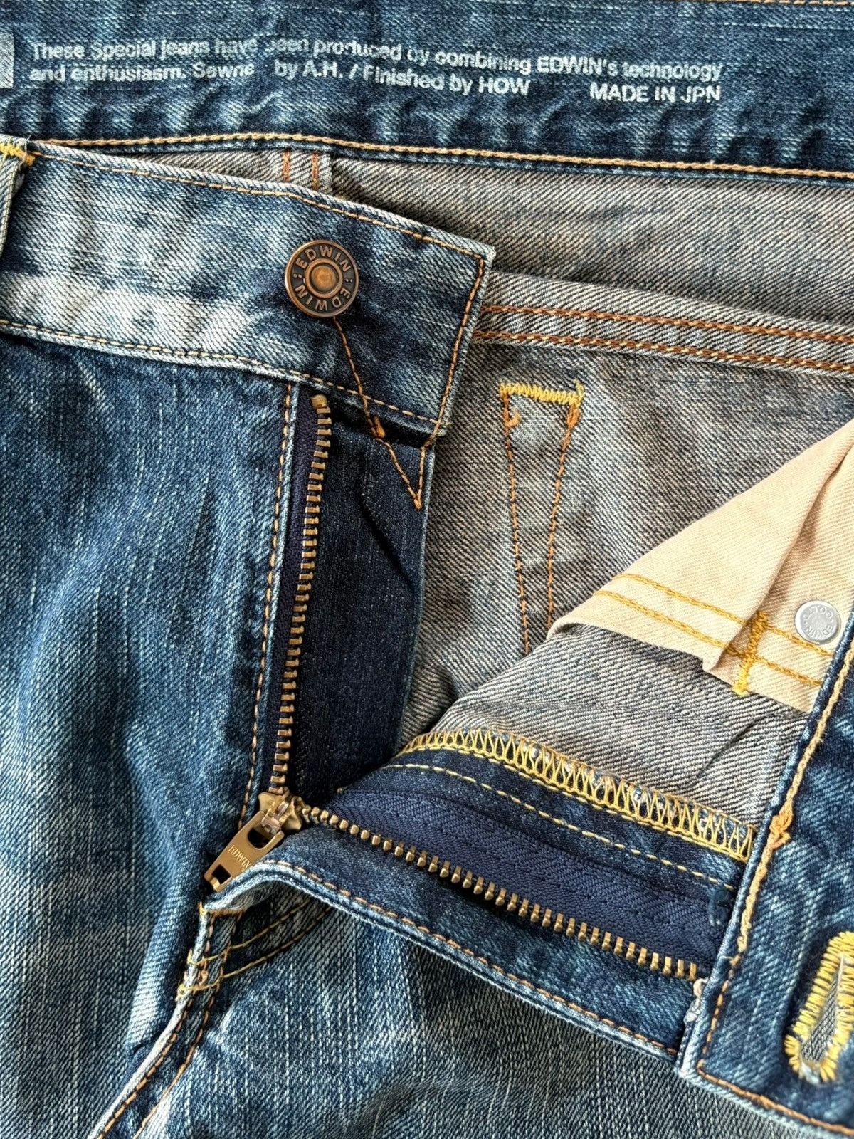Edwin Vintage Edwin 503 Rusty Wash Distressed Flare Jeans Size 33" - 5 Thumbnail