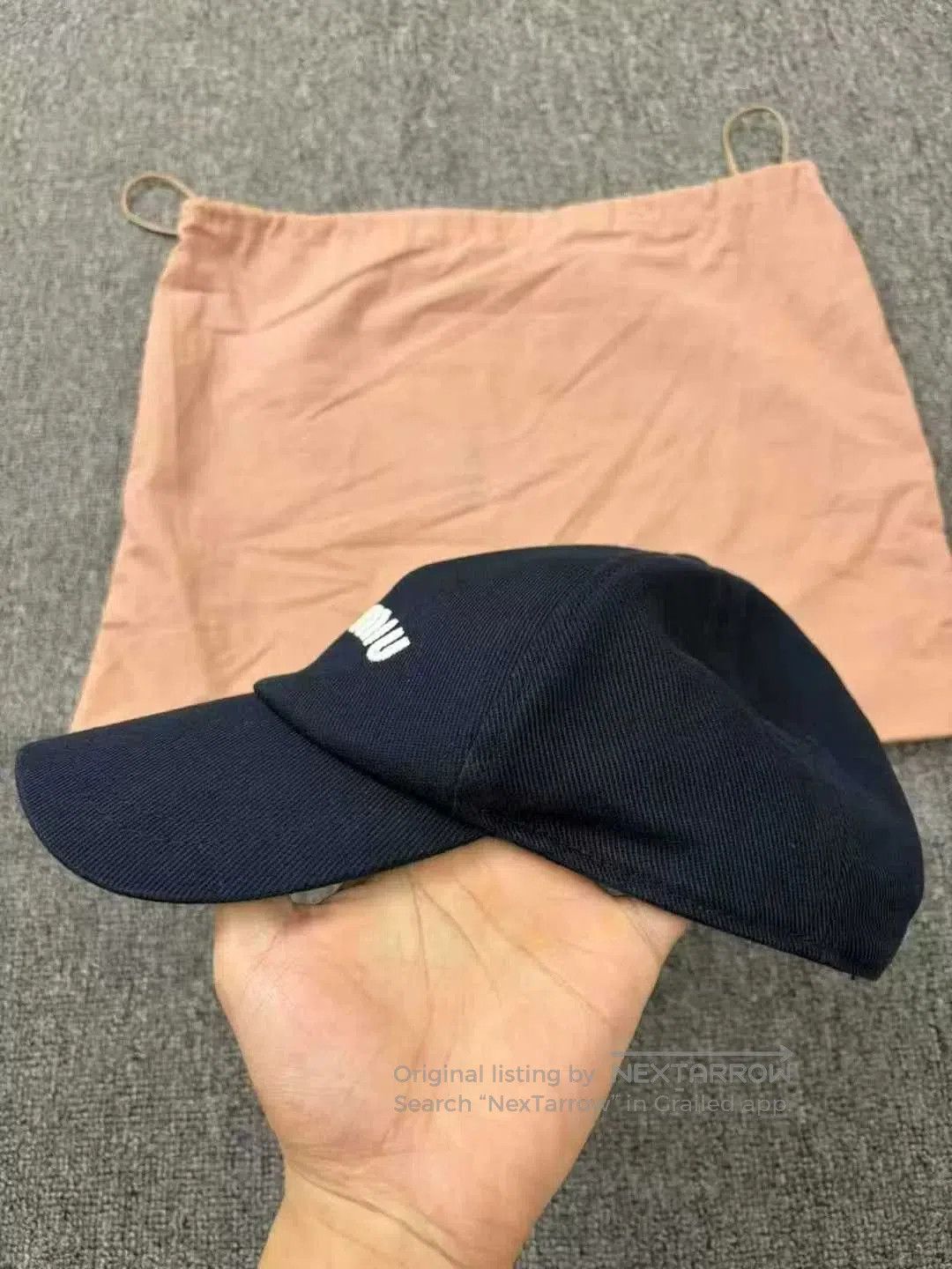 Miu Miu Miu Miu Embroidered Logo Navy Cap. Size ONE SIZE - 5 Thumbnail