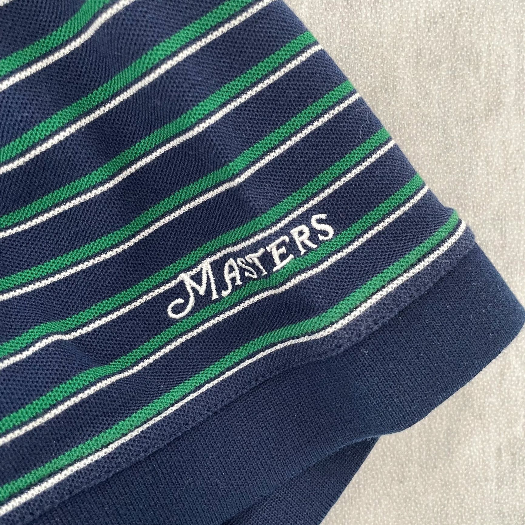 Vintage VINTAGE Masters Golf Polo Shirt Adult XL Green Blue Striped Short Sleeve Mens Size US XL / EU 56 / 4 - 5 Thumbnail