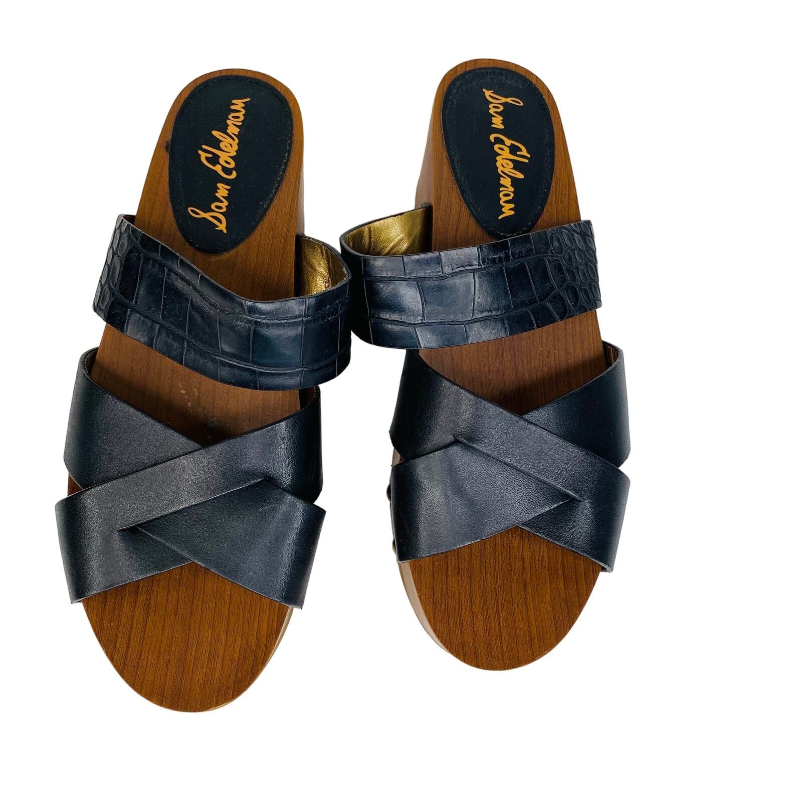 Other Sam Edelman Sandals Bane 7.5M Black Platform Leather Slide Size US 7.5 / IT 37.5 - 3 Thumbnail