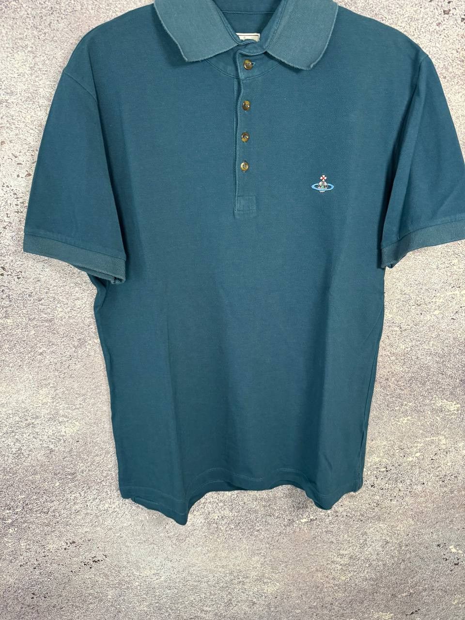 Vivienne Westwood Vivienne Westwood Orbital Embroidered Men's Blue Polos Size US XXL / EU 58 / 5 - 5 Thumbnail