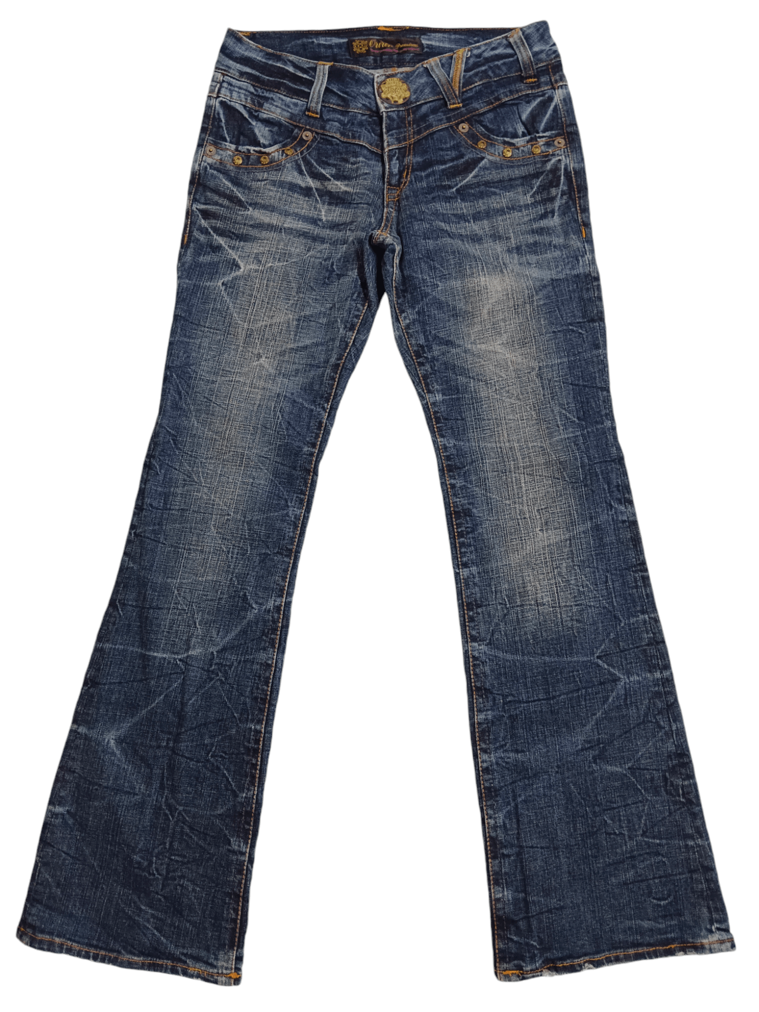 Japanese Brand 🔥Oririn🔥 Thunder Whiskers Embroidery Skinny Flare Jeans Size 28" / US 6 / IT 42 - 3 Thumbnail