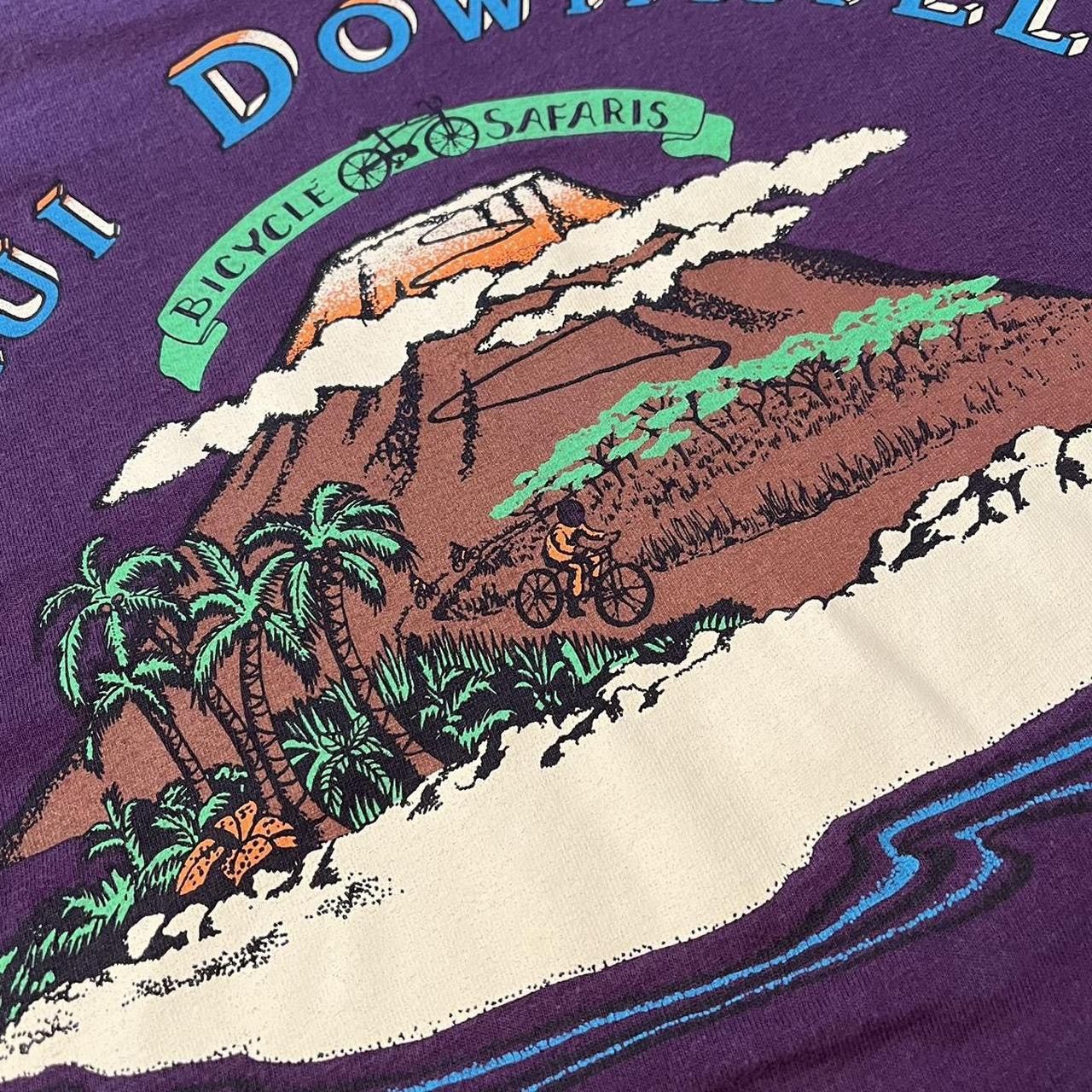 Hanes × Vintage Vintage 90s Hanes Maui Downhill Bicycle Safari Tshirt Size US L / EU 52-54 / 3 - 3 Thumbnail