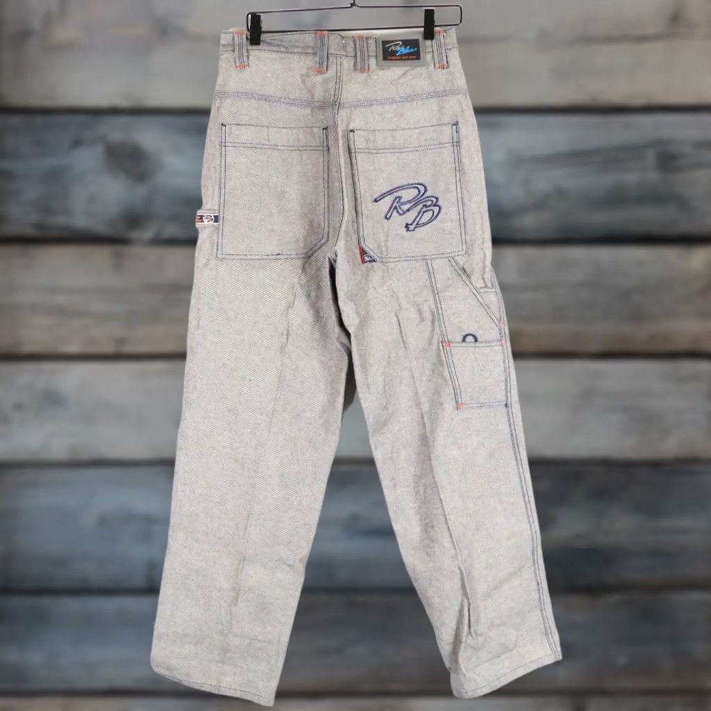 Vintage VINTAGE Raw Blue Baggy Fit Jeans Men 30 x 31 Gray Silver 90s Carpenter Jeans Relaxed High Rise 5-Pocket Mens Size US 30 / EU 46 - 1 Thumbnail