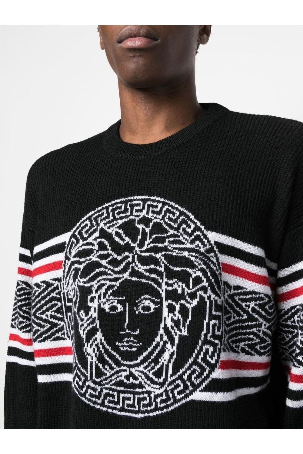 Versace o1y0525 Logo Crewneck Sweater in Multicolor Size US M / EU 48-50 / 2 - 2 Thumbnail