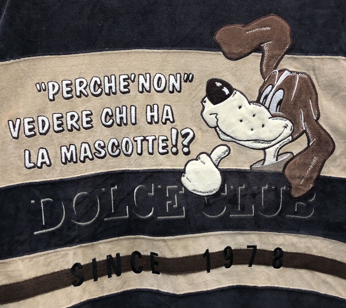 Vintage Dolce Club "Perche'Non" Vedere Chi Ha La Mascotte Sweatshirt Size US L / EU 52-54 / 3 - 4 Thumbnail