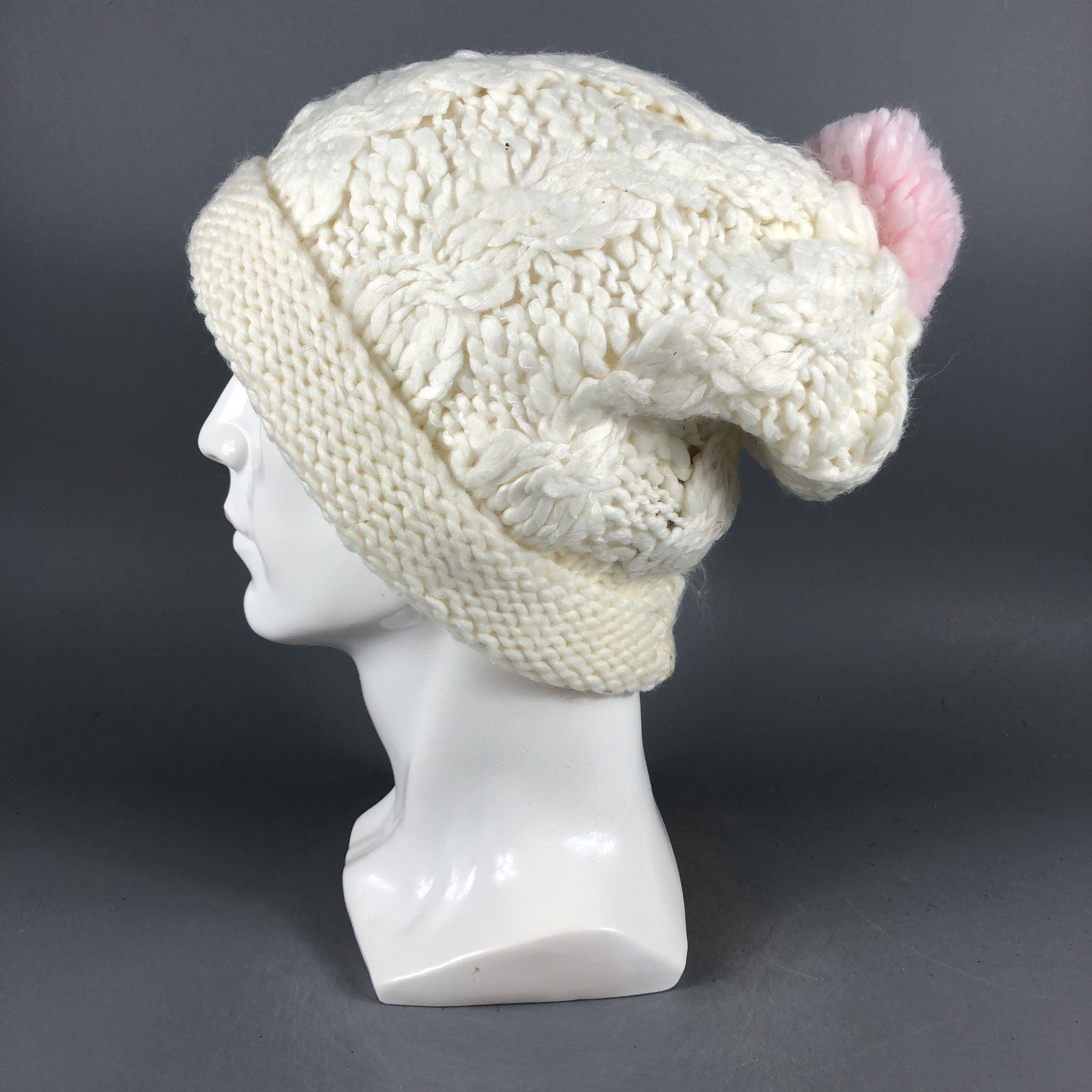 Japanese Brand × Vintage Womens Swimmer Cable Knit Beanie Snow Hat Snow Cap -D1070 Size ONE SIZE - 2 Thumbnail