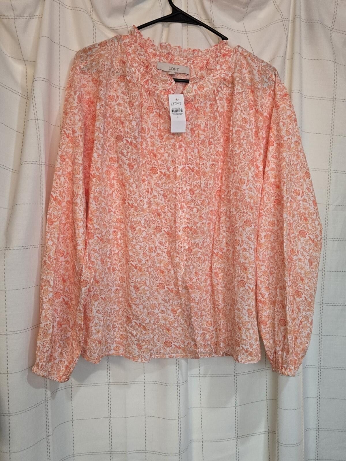 Other Loft Floral Blouse Size L / US 10 / IT 46 - 2 Thumbnail