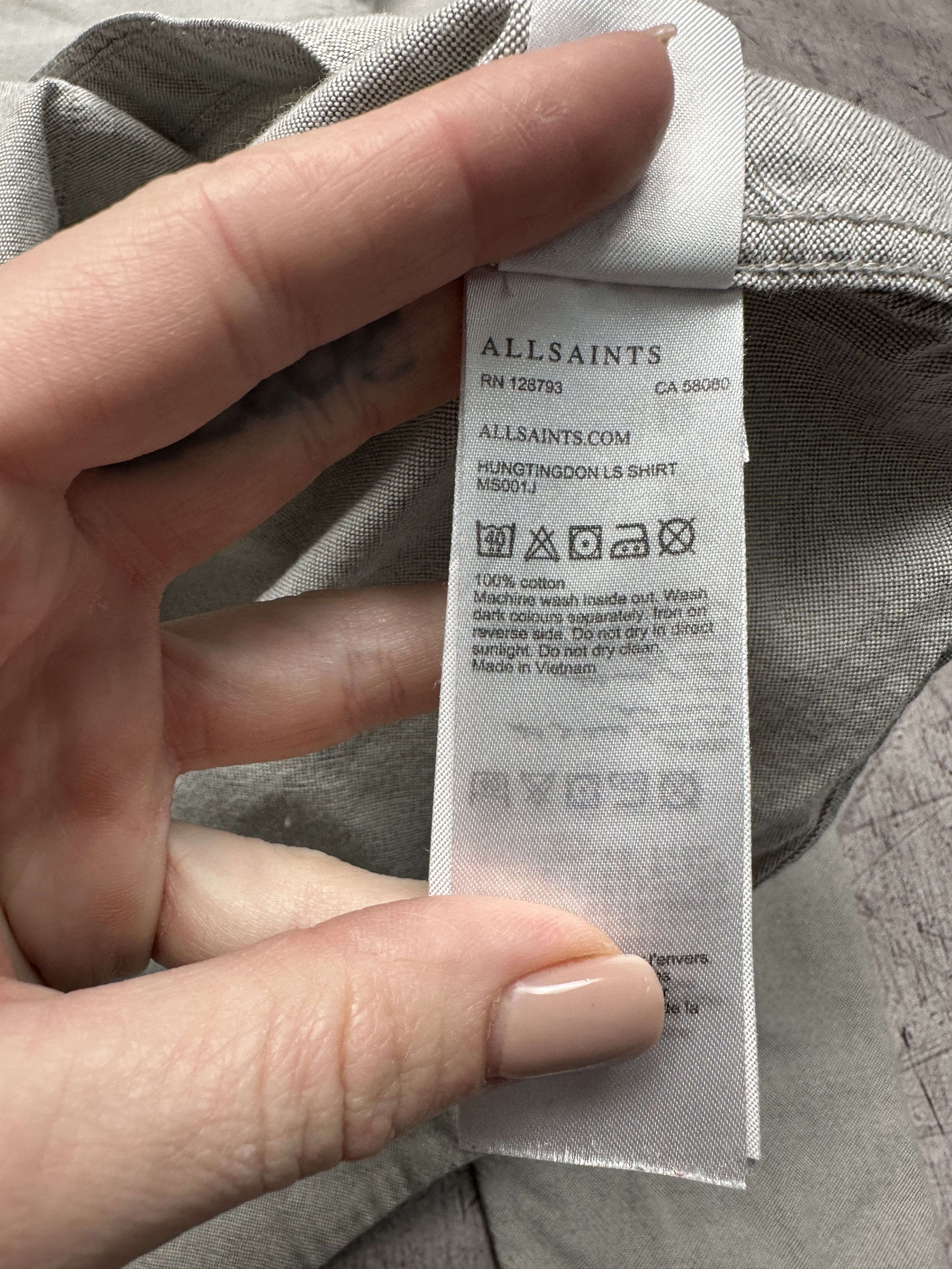 Allsaints Allsaints Vintage Mens Hungtingdon Long Sleeve Shirt Size US M / EU 48-50 / 2 - 5 Thumbnail