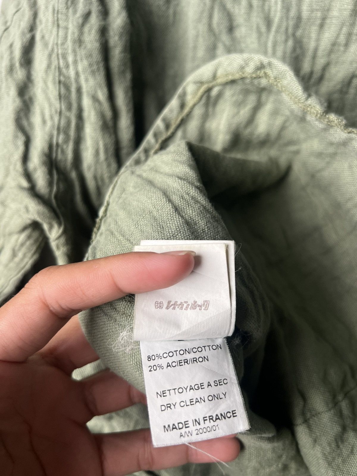 Christophe Lemaire AW 2000 Archive Christophe Lemaire Crinkled Green Shirt Size US M / EU 48-50 / 2 - 6 Thumbnail