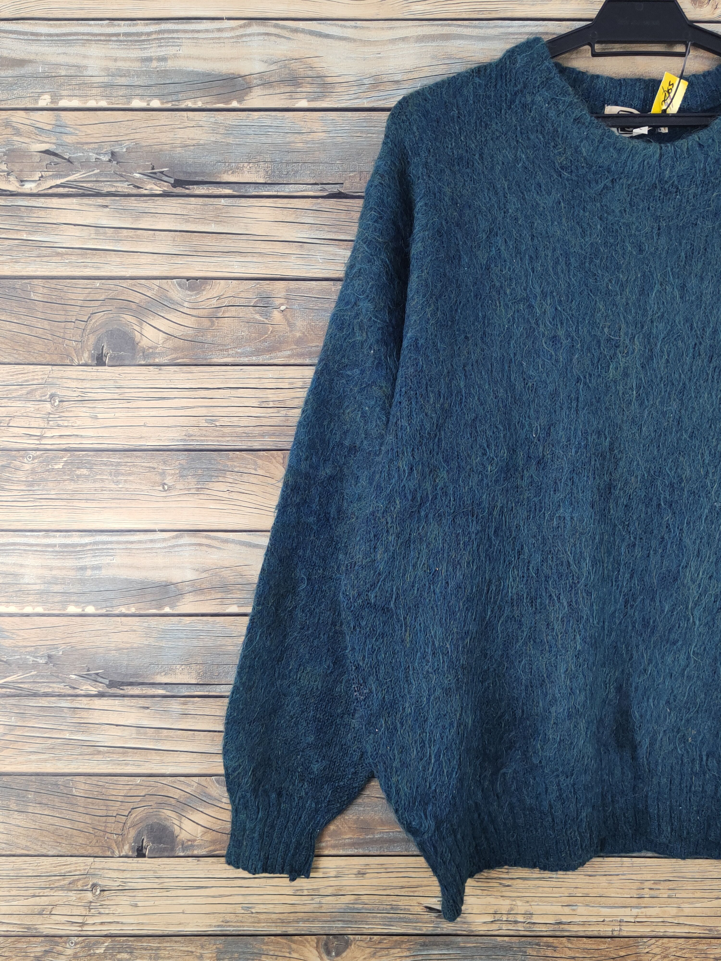 Vintage Gim Green Wool mohair vintage fur Knitwear Sweatshirt #W1828 Size US L / EU 52-54 / 3 - 3 Thumbnail