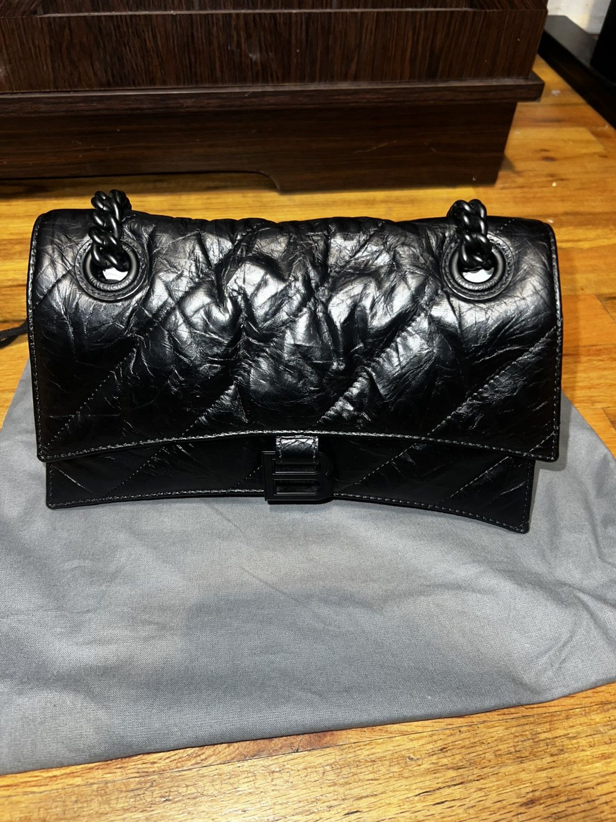Balenciaga Balenciaga Crush Chain Bag Black Leather Size ONE SIZE - 4 Thumbnail