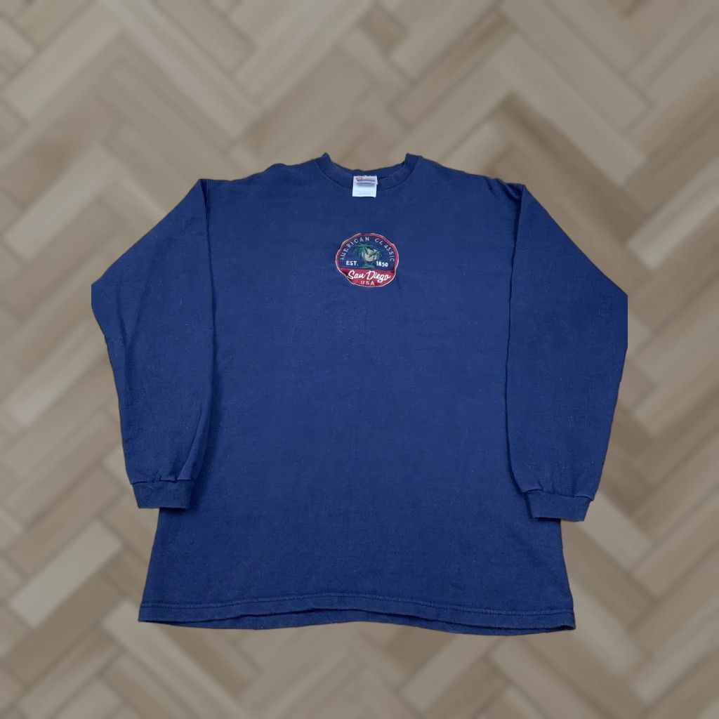 Hanes VINTAGE American Classic San Diego Golf Long Sleeve Shirt Blue M #5260 Hanes Mens T-Shirt Sleeve Long Blue Golf Sports 5260 Size US M / EU 48-50 / 2 - 1 Thumbnail