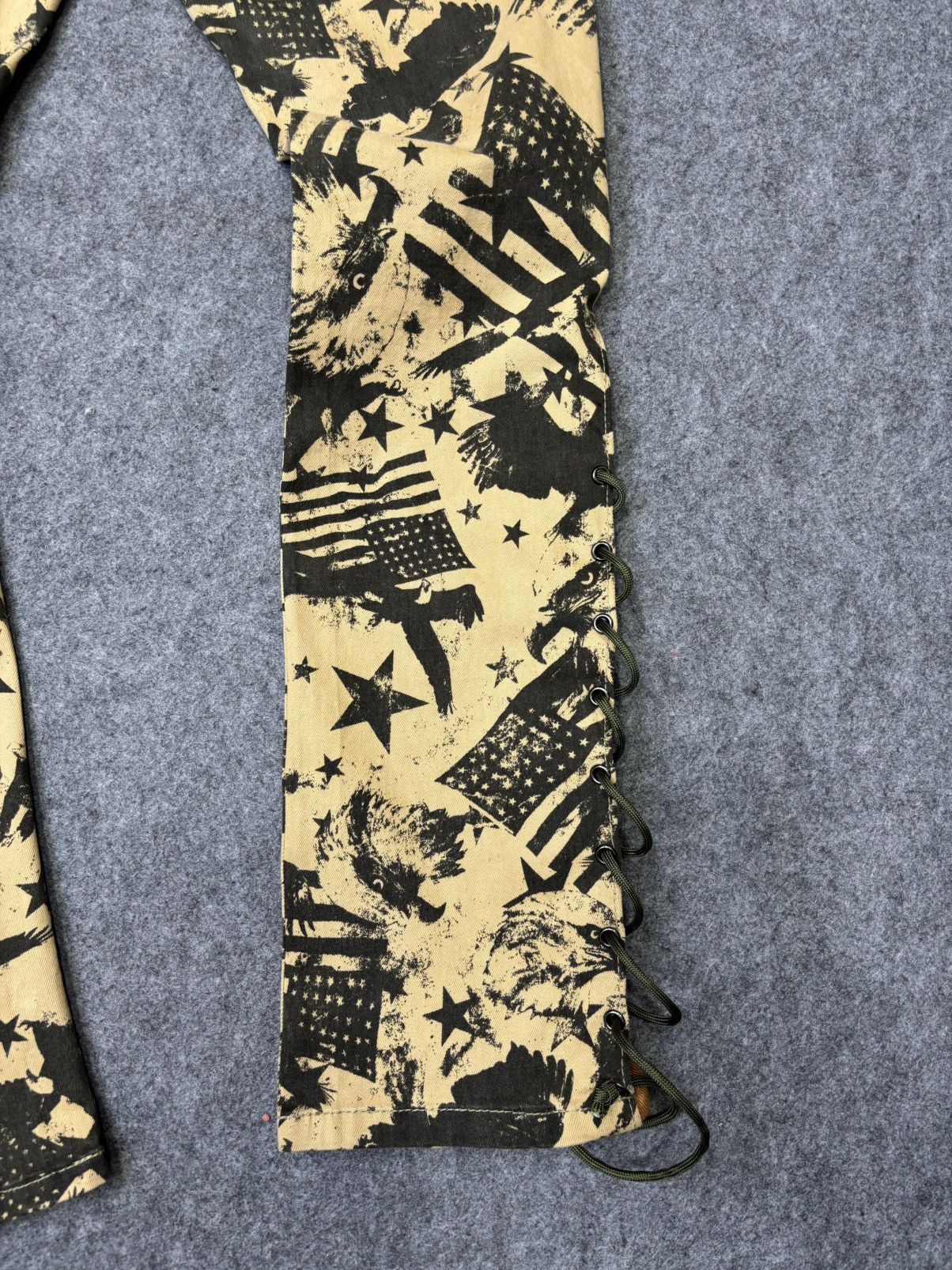 Japanese Brand 💥Lace Up Flare💥Browny Full Print Flare Pant F777 Size US 30 / EU 46 - 8 Thumbnail