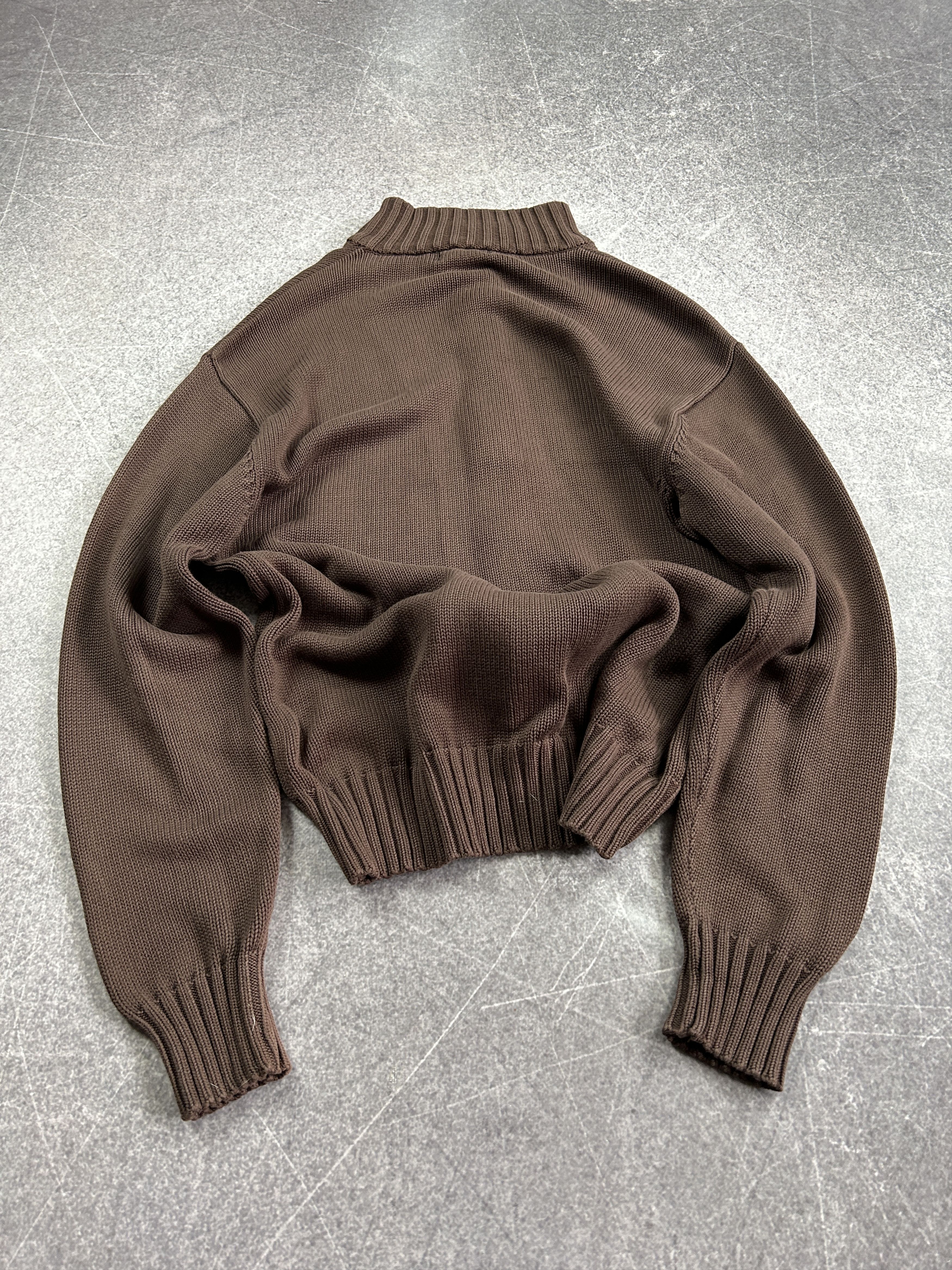 Japanese Brand Brown Knit Zip Sweater Minimal Cozy Grunge Y2K Core Archive Size US M / EU 48-50 / 2 - 6 Thumbnail