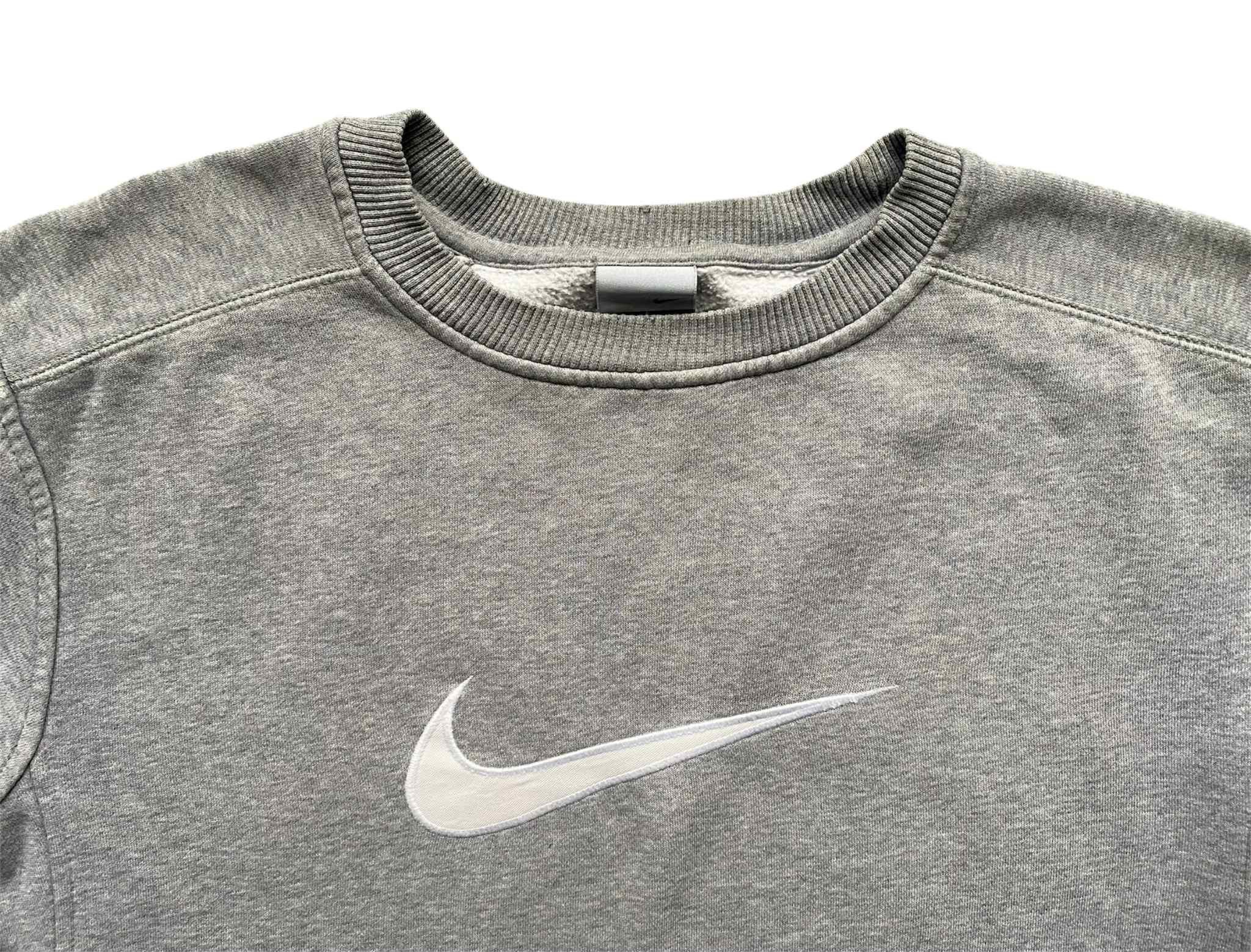 Nike Vintage 90s Nike Gray Sweatshirt Crewneck Big Swoosh Size US M / EU 48-50 / 2 - 3 Thumbnail