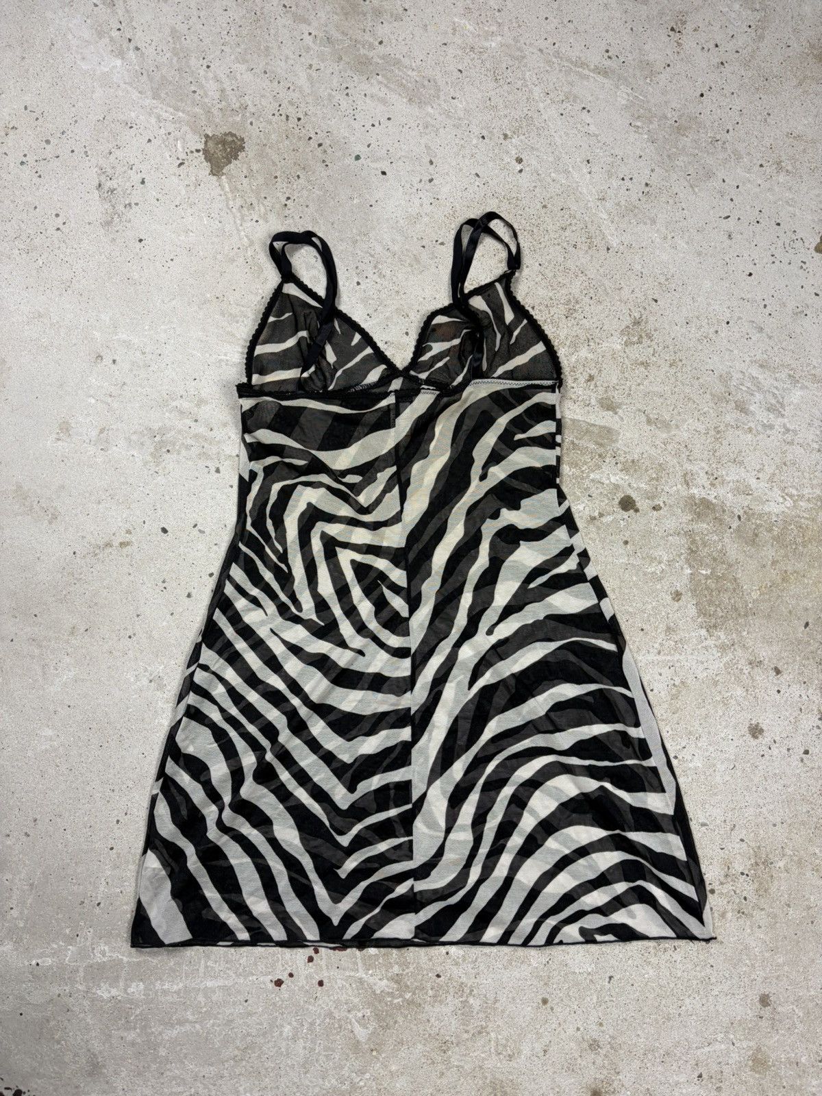 Dolce & Gabbana 2000s Dolce & Gabbana Underwear Mesh Zebra Print Mini Dress Size M / US 6-8 / IT 42-44 - 2 Thumbnail