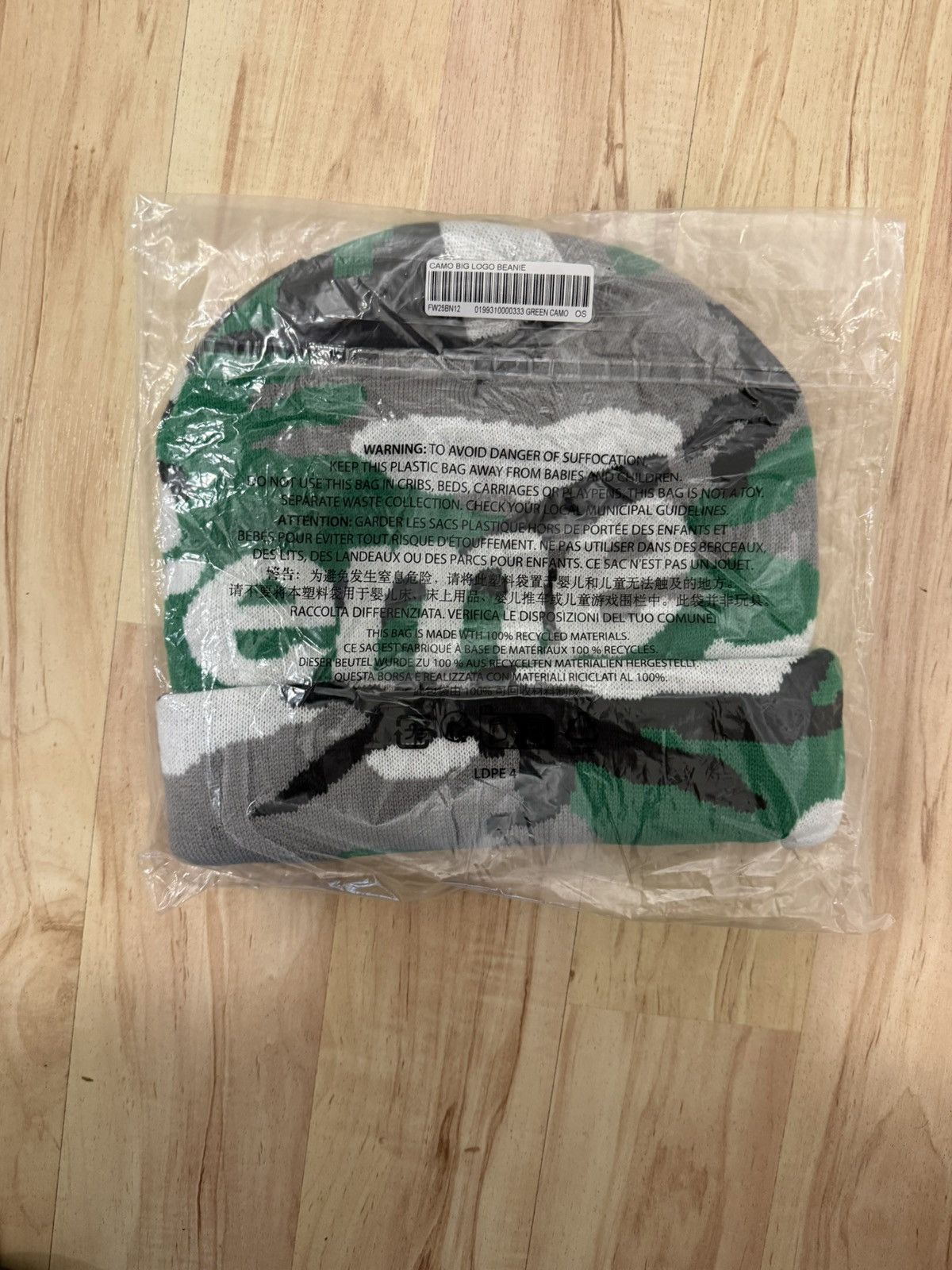 Supreme Supreme Camo Big Logo Beanie Green Size ONE SIZE - 2 Thumbnail