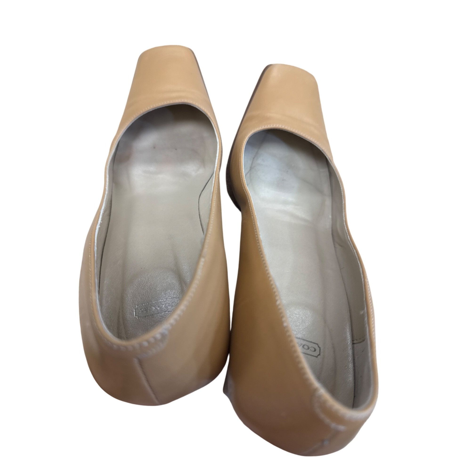 Coach Coach Malorie womens Vintage Tan Leather Square heels pumps Size US 8 / IT 38 - 9 Thumbnail