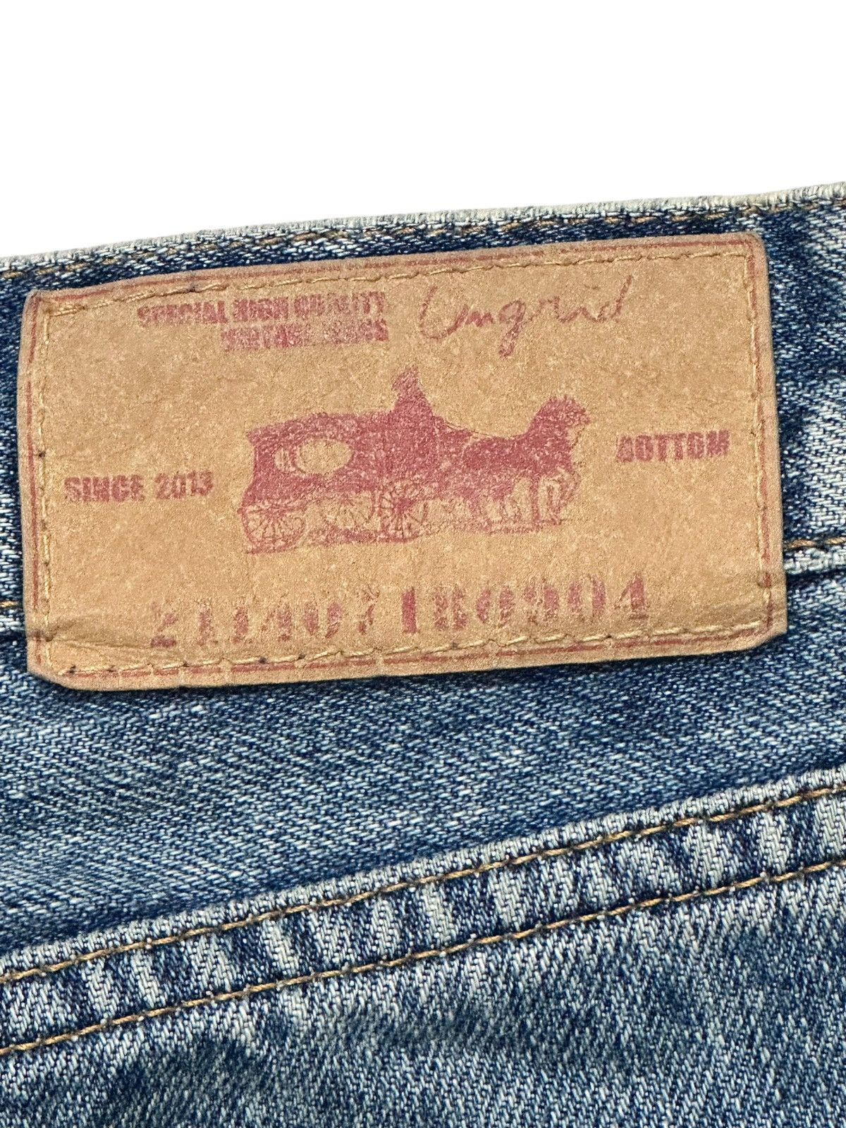 Japanese Brand Vintage Ungrid Classic Straight Fit Distressed Knees & Faded Size US 28 / EU 44 - 10 Thumbnail
