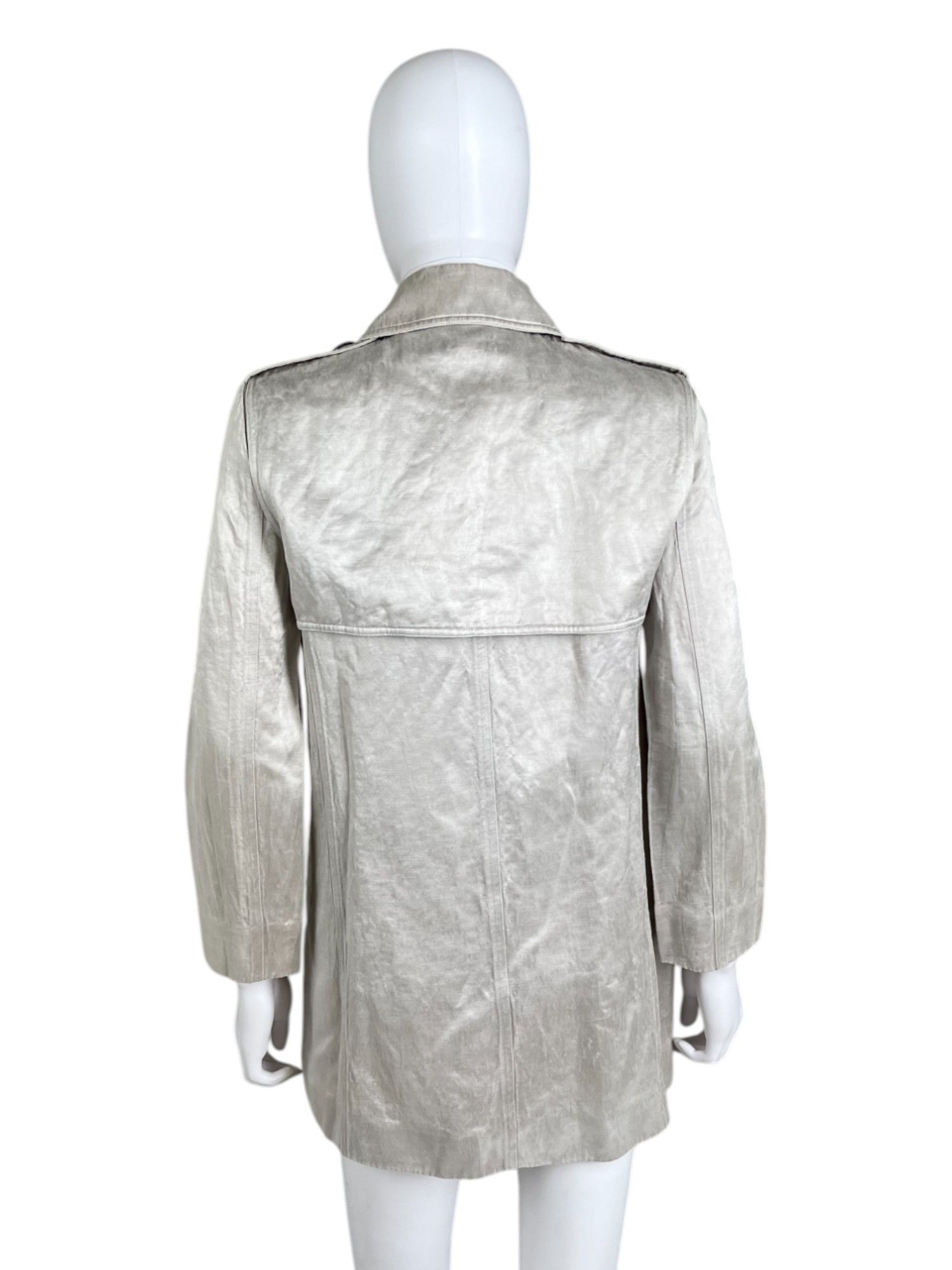 Celine by Michael Kors Double Breasted Silver Military Coat Size M / US 6-8 / IT 42-44 - 3 Thumbnail