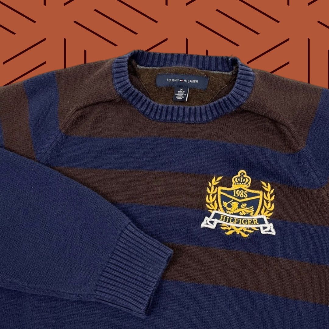 Tommy Hilfiger TOMMY HILFIGER Sweater Womens M Multicolor Striped Knit Crew Pullover Regular Fit Casual Size M / US 6-8 / IT 42-44 - 1 Thumbnail