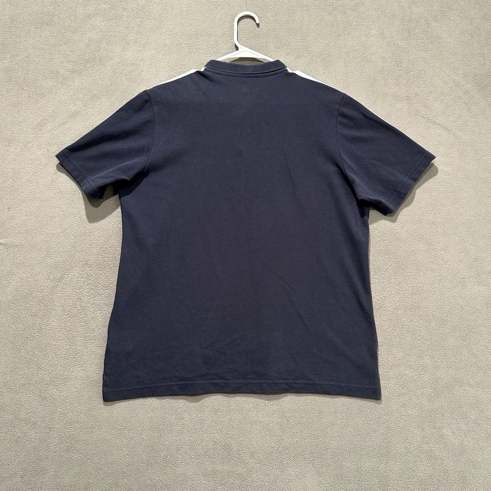 Adidas Manchester United adidas Shirt Mens Large Navy Blue 3 Stripe Polo Shirt MLS EUC Size US L / EU 52-54 / 3 - 2 Thumbnail