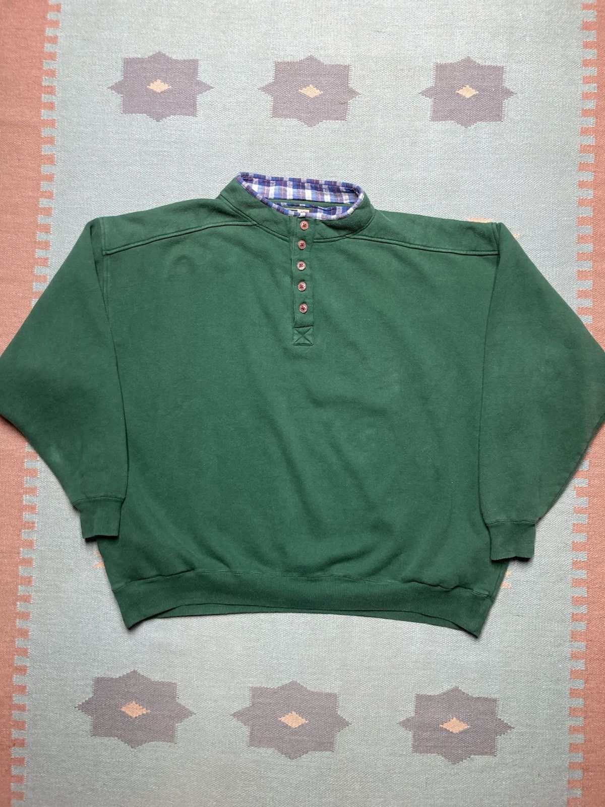 Vintage sweatshirt Snowshoe Thompson forest green blank henley XXL Size US XXL / EU 58 / 5 - 1 Thumbnail