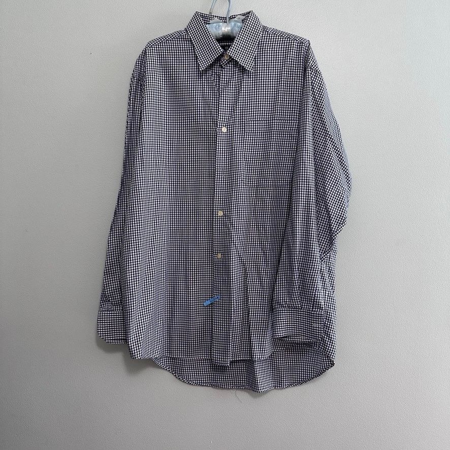 Hickey Freeman Hickey Freeman navy houndstooth plaid button down Size US M / EU 48-50 / 2 - 2 Thumbnail