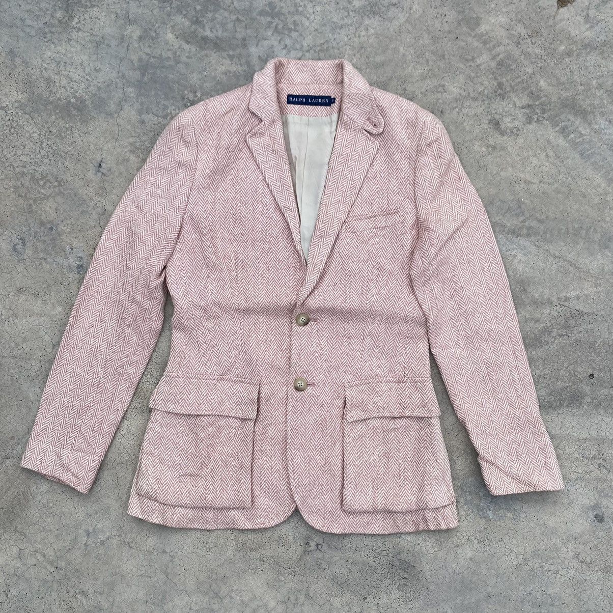 Polo Ralph Lauren Ralph Lauren Pink Herringbone Blazer-2017 Release Size S / US 4 / IT 40 - 1 Thumbnail