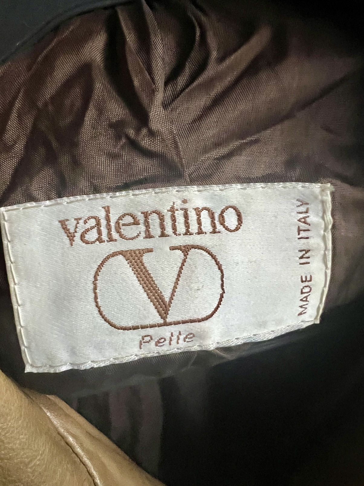 Valentino Vtg 90s Valentino Garavani Leather Jacket Olive Green IT52 Size US L / EU 52-54 / 3 - 3 Thumbnail