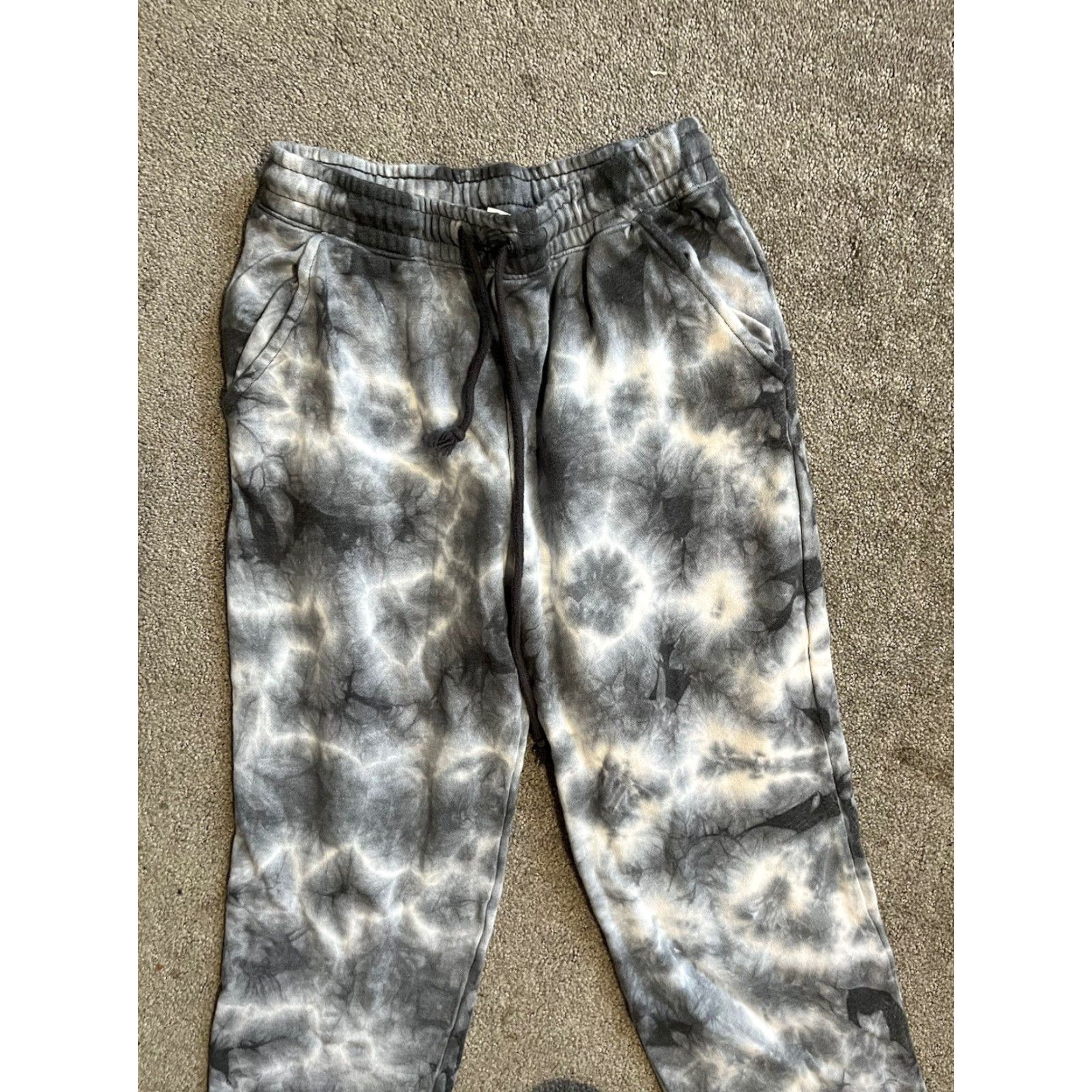 Aeropostale Aeropostale Tie Dye Streetwear Gray White Joggers XS Women's Casual Cotton Polyester French Terry Logo Embroidered Adjustable Waist Tapered Rib Cuff Size 26" / US 2 / IT 38 - 2 Thumbnail