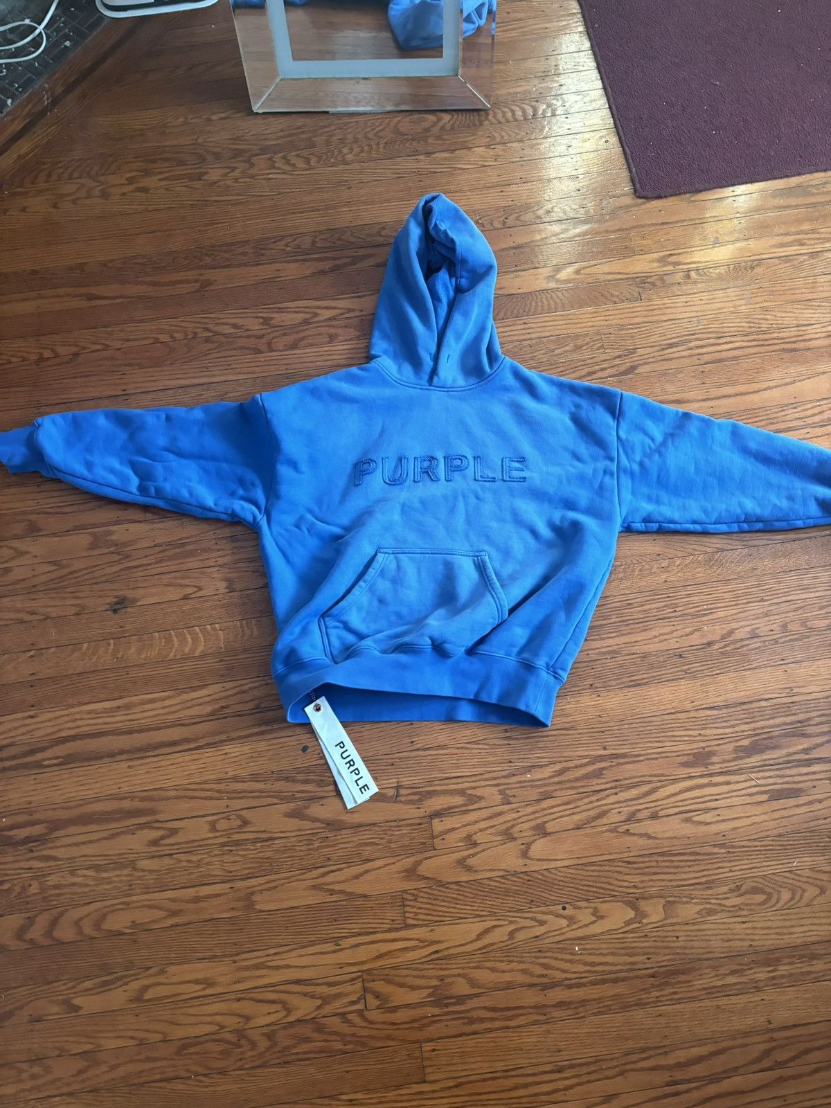 Purple Brand Purple Brand Oversized Fleece Hoodie (Blue) | Grailed