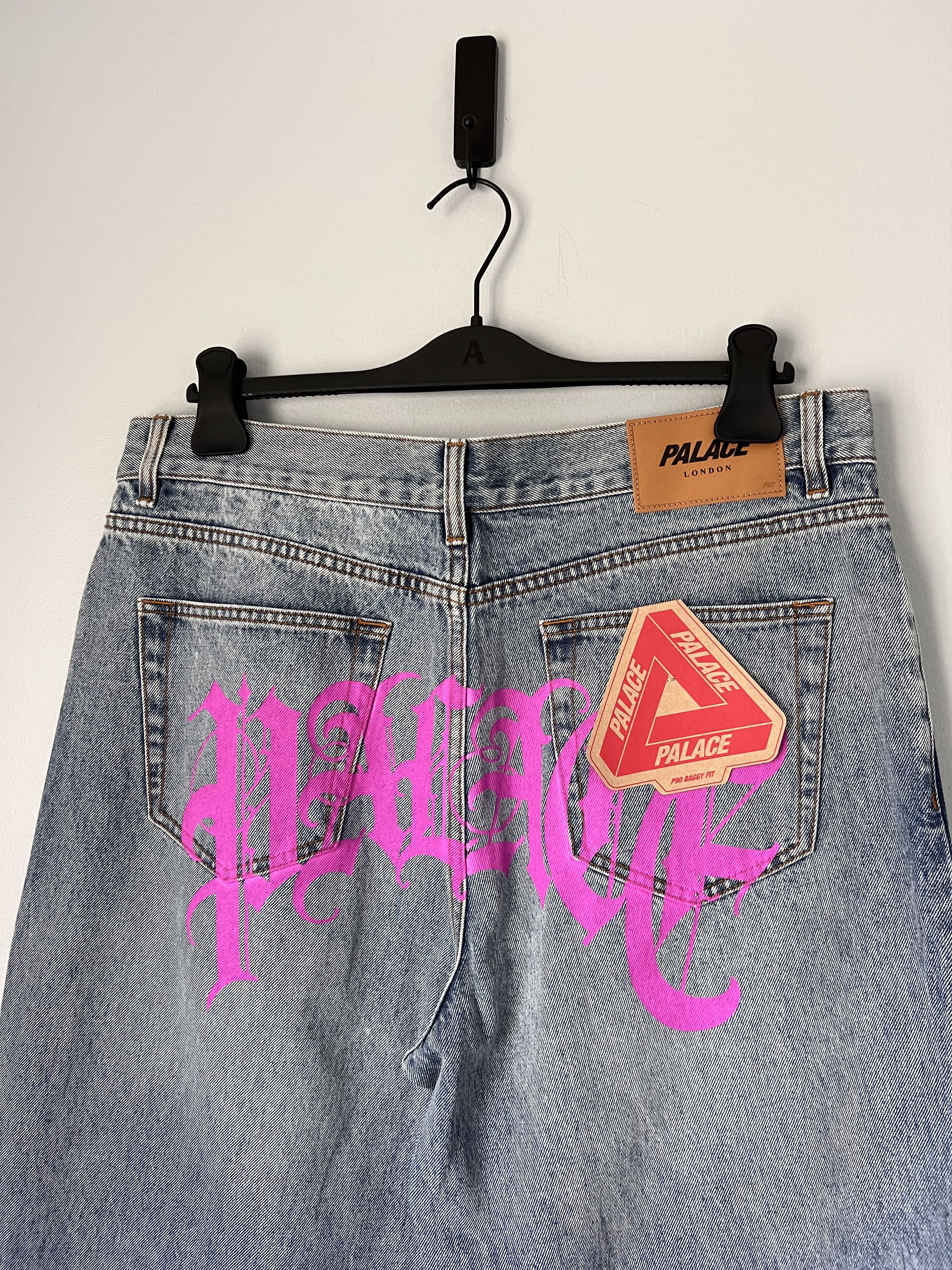 Palace Palace El Script P90 Baggy Jeans in Stone Wash Size US 34 / EU 50 - 2 Thumbnail