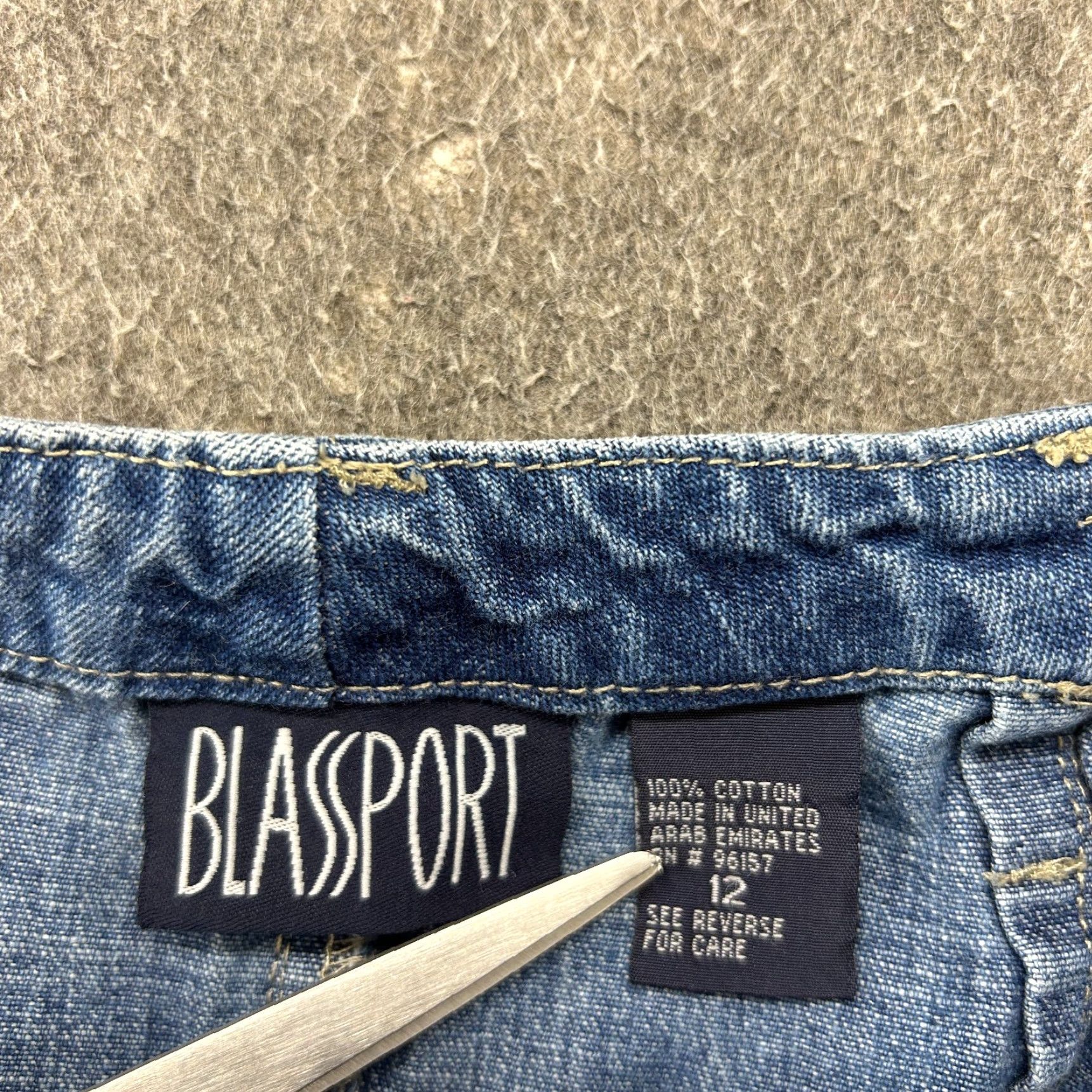 Vintage VINTAGE Blassport Skirt Womens 12 Blue Maxi Denim Elastic Waist Long 90s Size 34" / US 12 / IT 48 - 3 Thumbnail