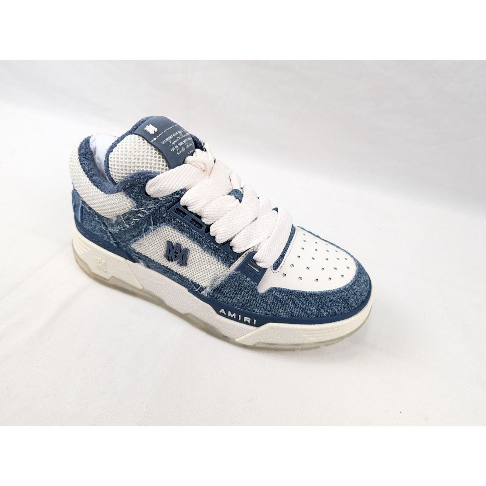 Amiri o1rshd1 Vintage Denim MA-1 Sneakers in Washed Indigo Size US 7 / EU 40 - 2 Thumbnail
