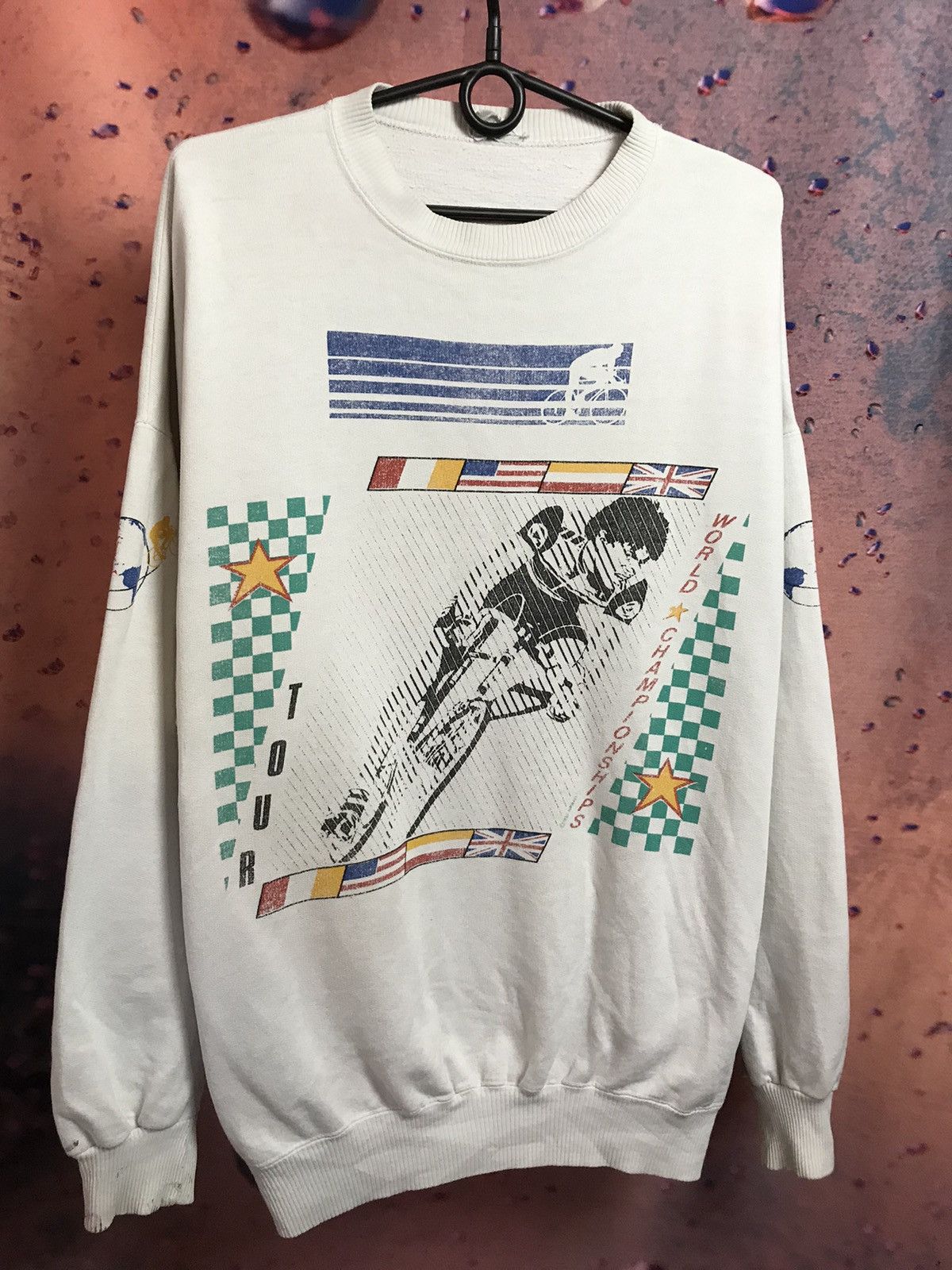 USA Olympics × Vintage 1988 Tour de France Cycling World Championships sweatshirt Size US XL / EU 56 / 4 - 2 Thumbnail